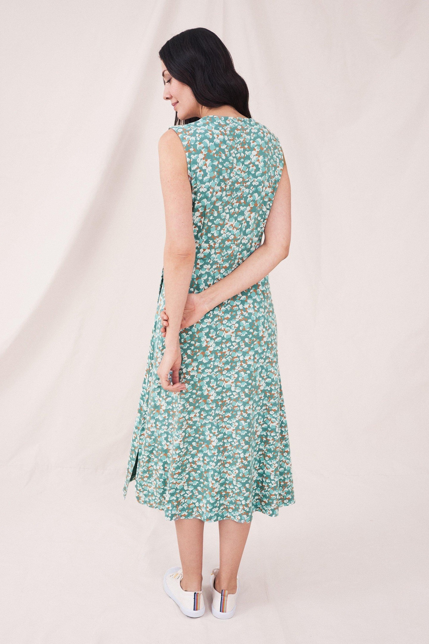 BRIDGET ECO VERO JERSEY DRESS TEAL MULTI 2