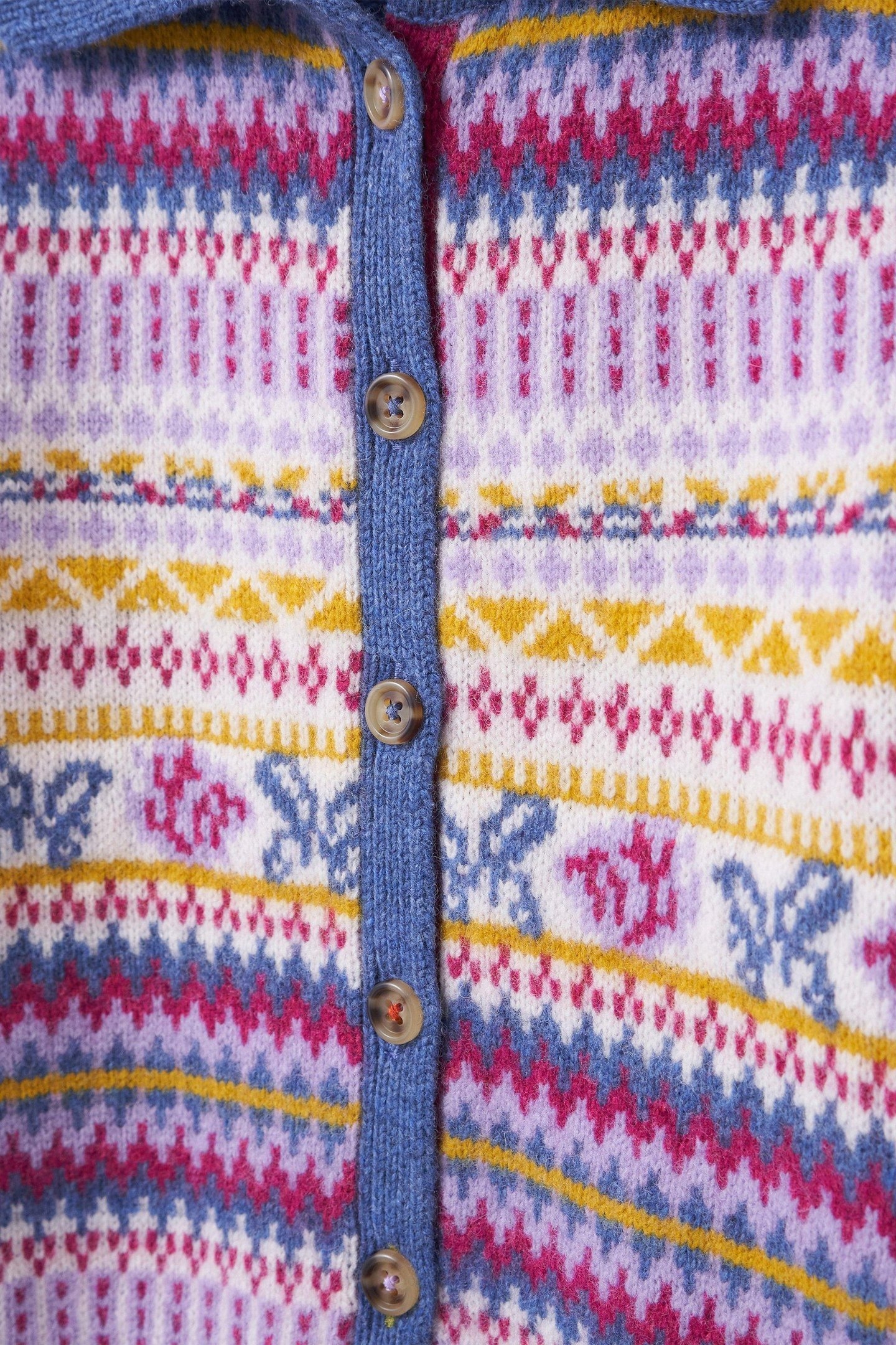 FAIRISLE COLLARED CARDIGAN BLUE MULTI 4