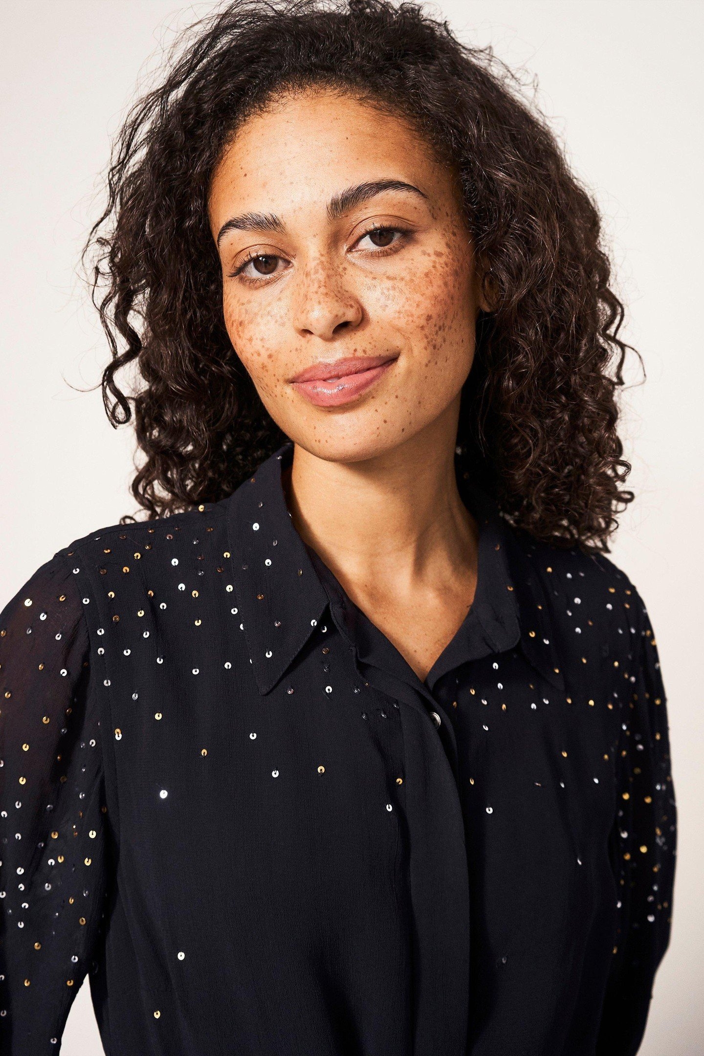 CELINE SEQUIN SHIRT DRESS BLACK MULTI 3