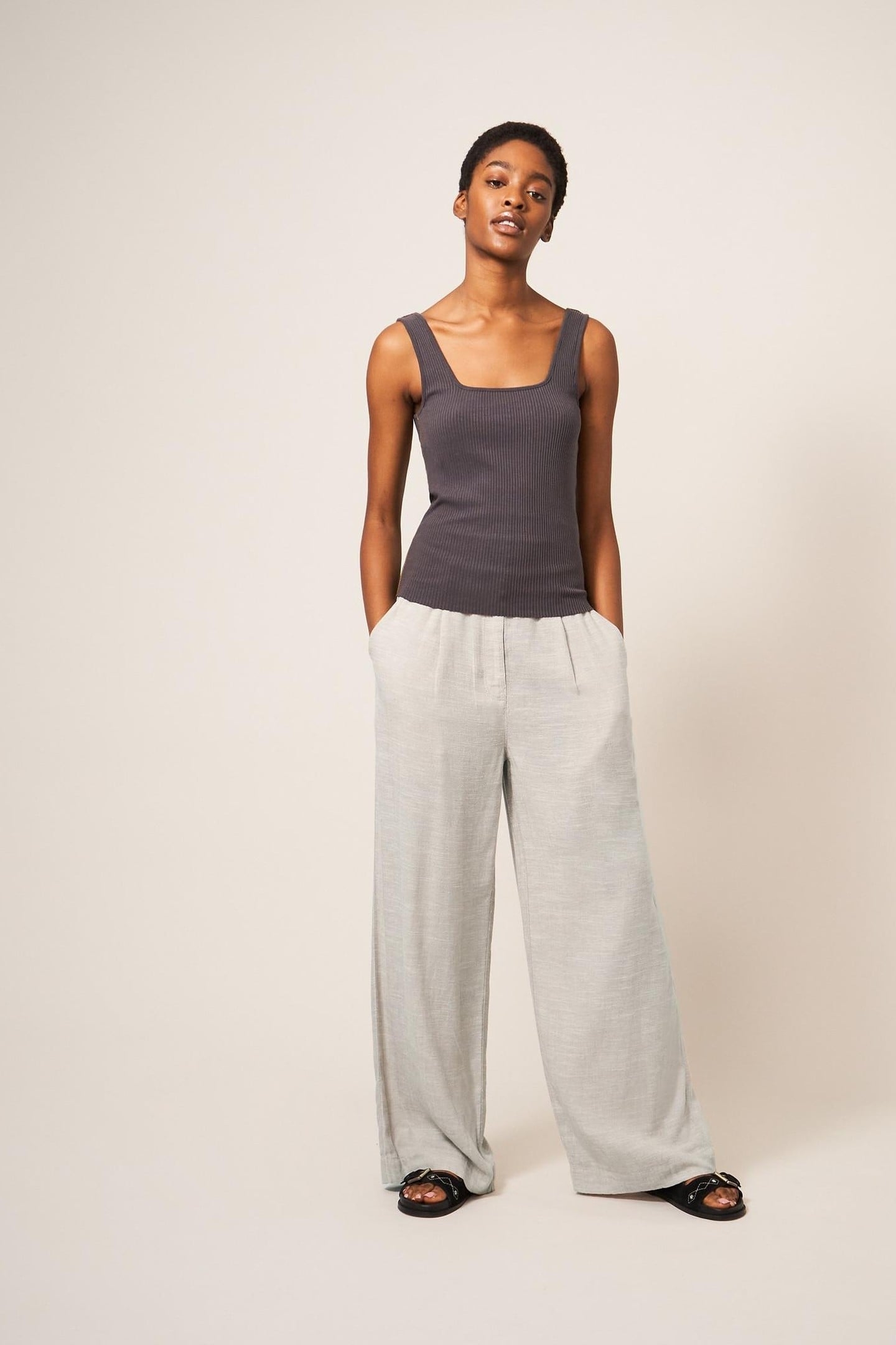 LUCINDA WIDE LEG TROUSER LIGHT NATURAL 1