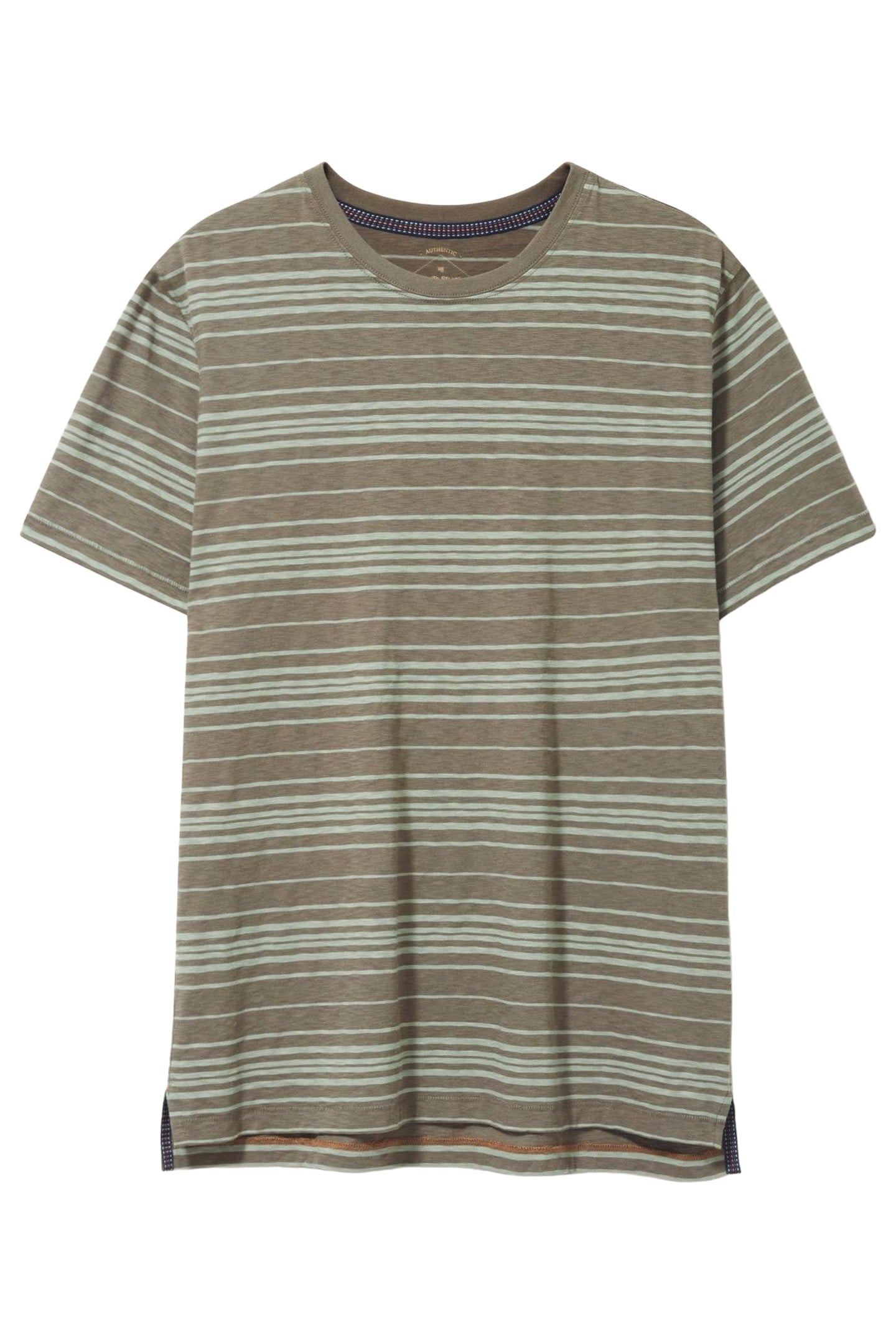 ABERSOCH STRIPE SS TEE KHAKI GREEN 3