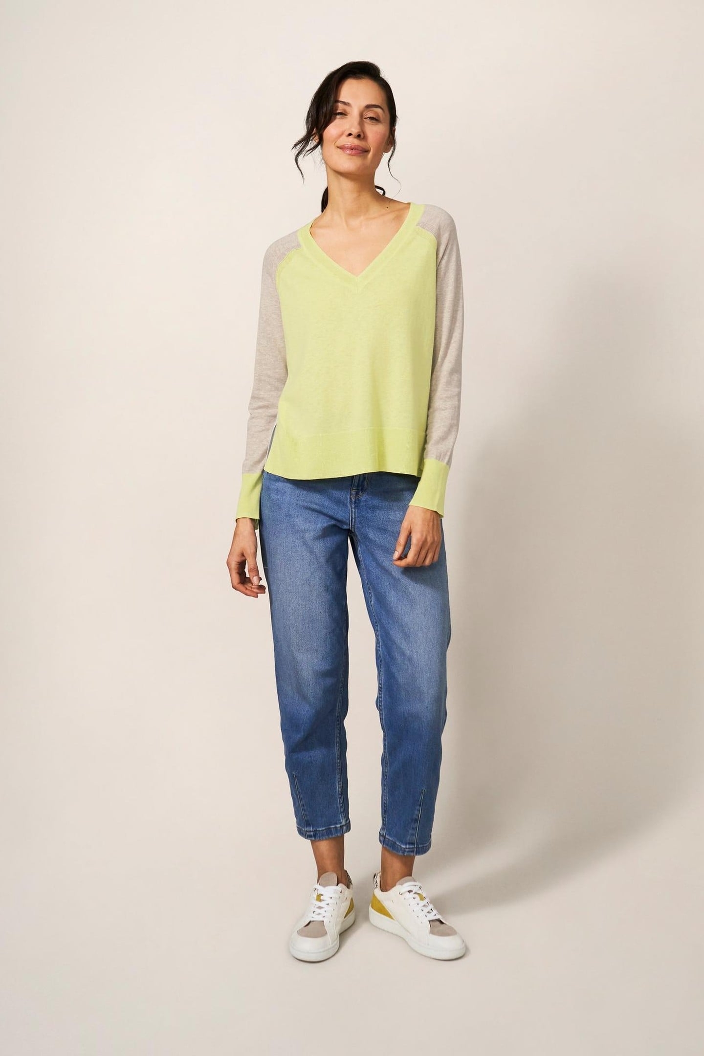 CARRIE COLOURBLOCK JUMPER YELLOW MULTI 2