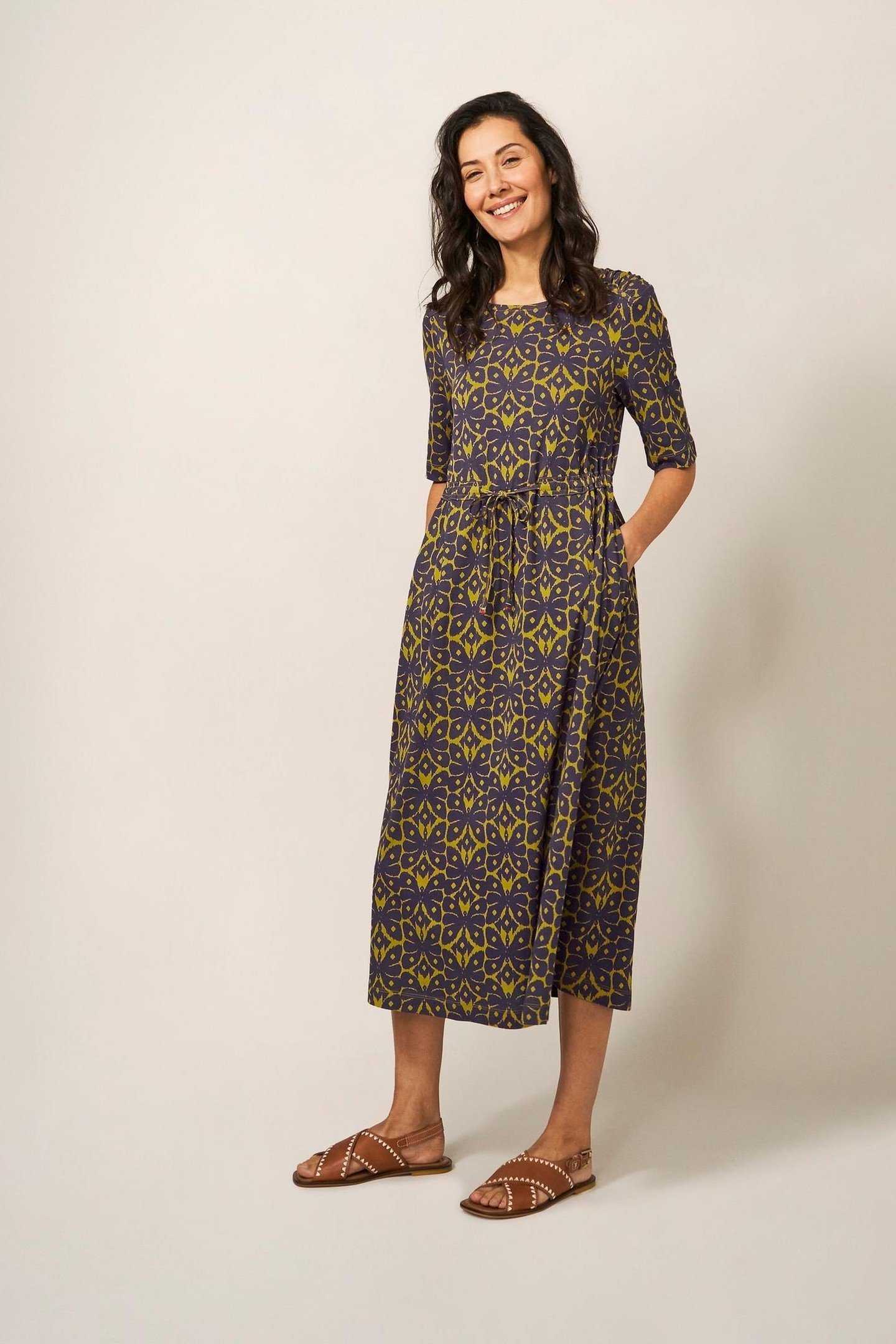 NUELLE JERSEY DRESS BLUE PRINT 2