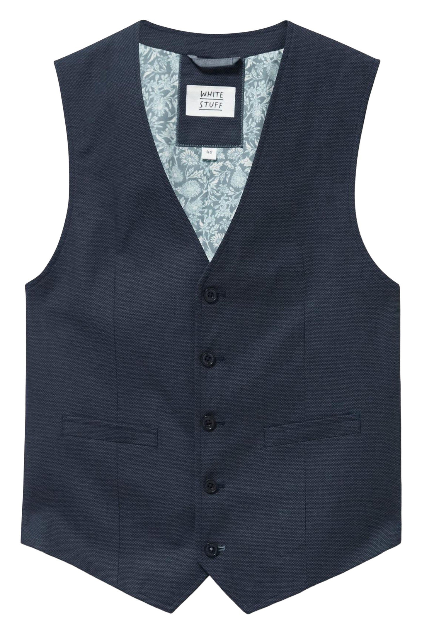 ABBOTT LINEN WAISTCOAT FRENCH NAVY 1