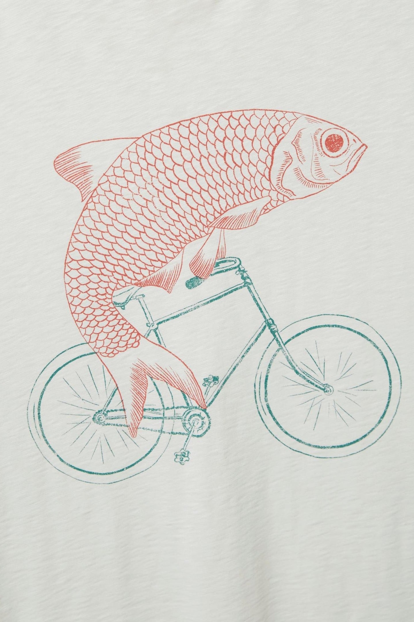 FISH ON A BIKE GRAPHIC TEE NATURAL WHITE 4