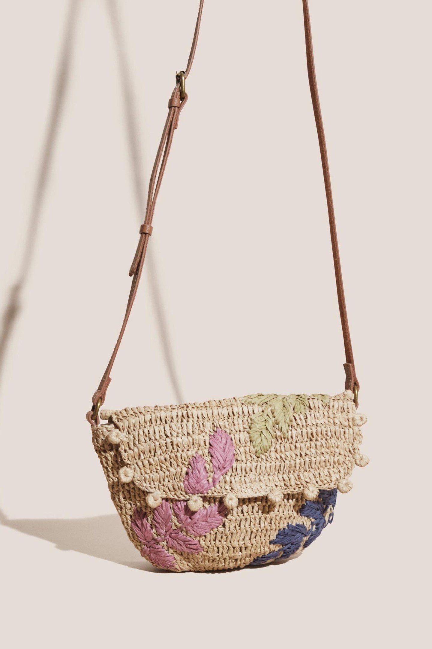FLOWER STRAW MINI CROSSBODY NATURAL MULTI 1