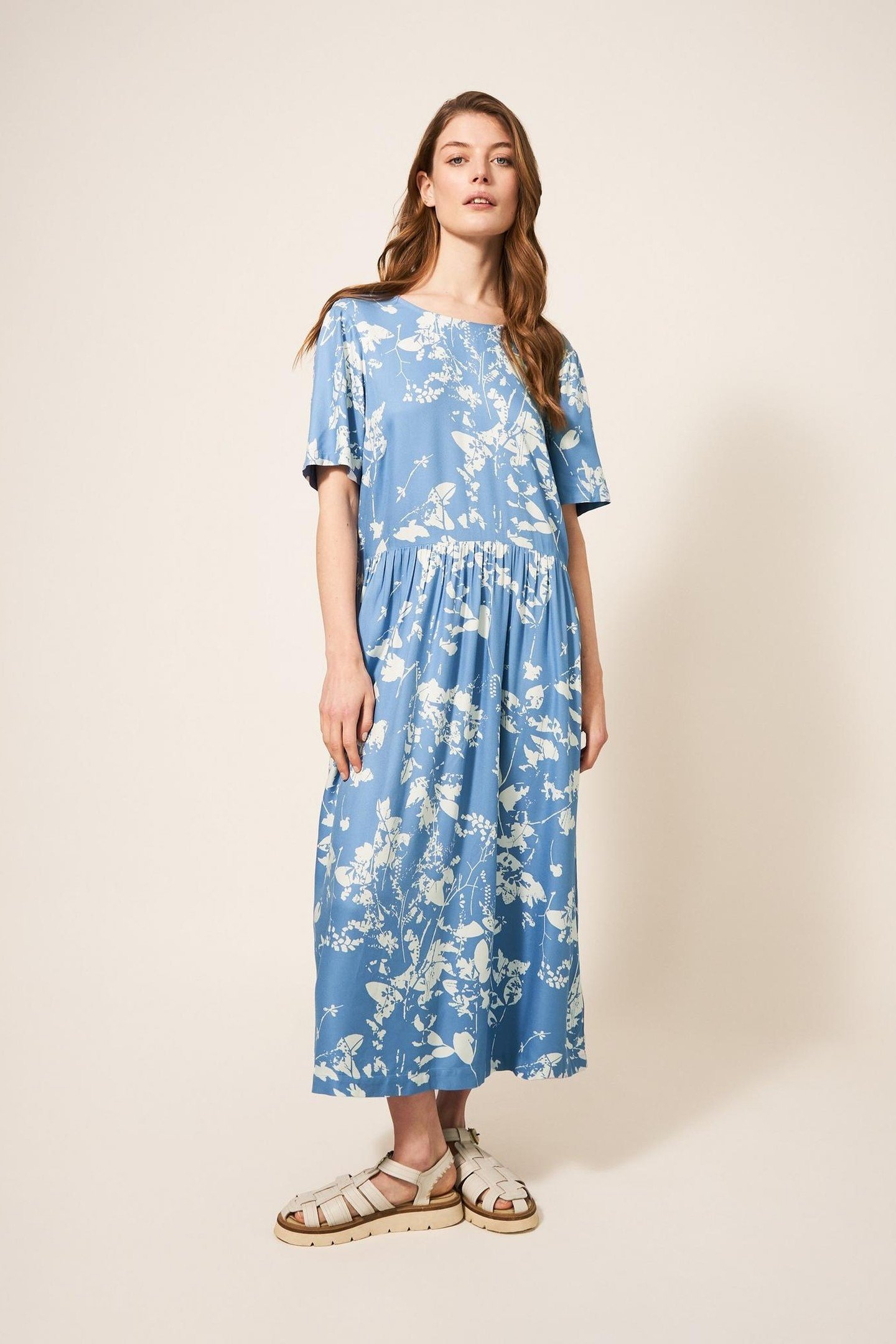 ELISA ECO VERO MIDI DRESS BLUE MULTI 2