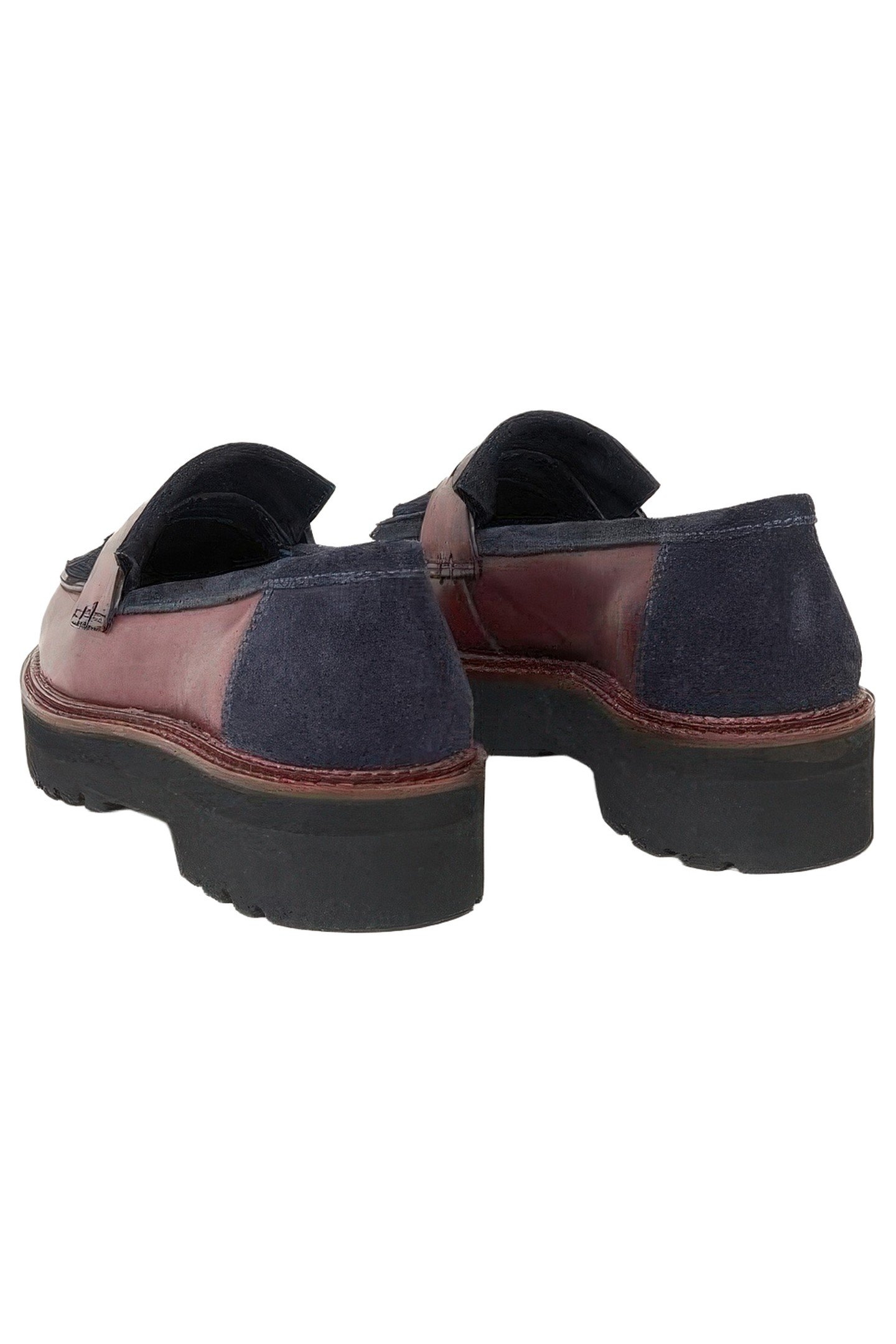ELVA CHUNKY LEATHER MIX LOAFER NAVY MULTI 3