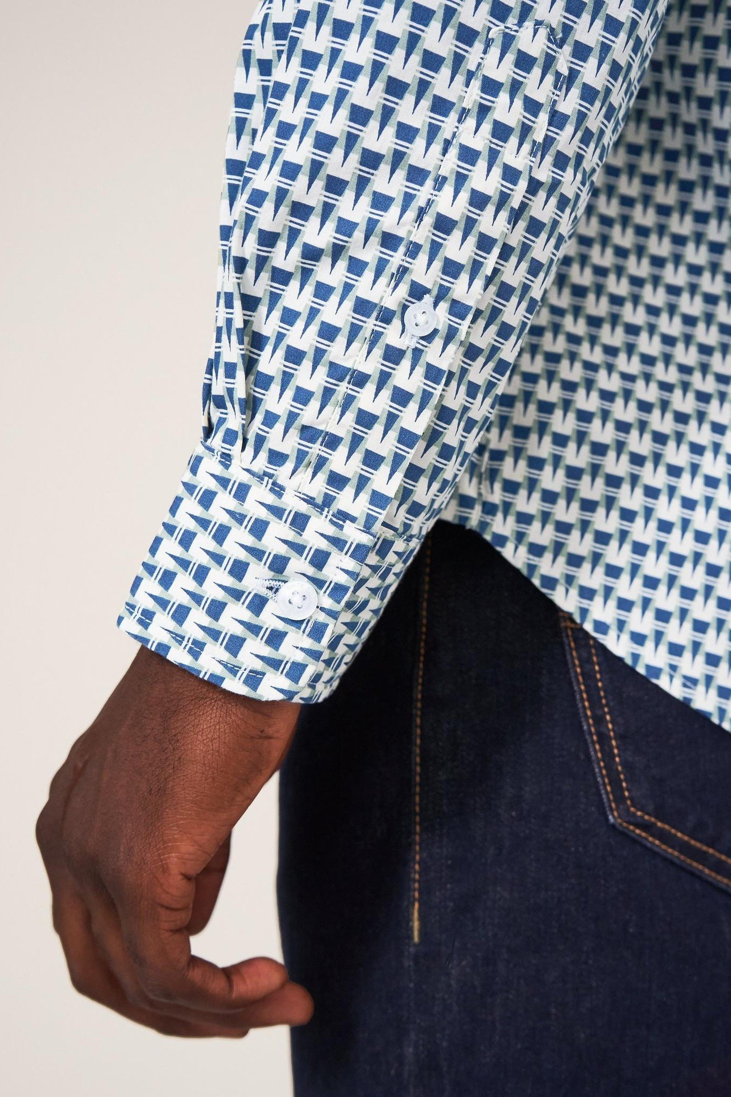 GEO ABSTRACT PRINTED SHIRT BLUE PRINT 1