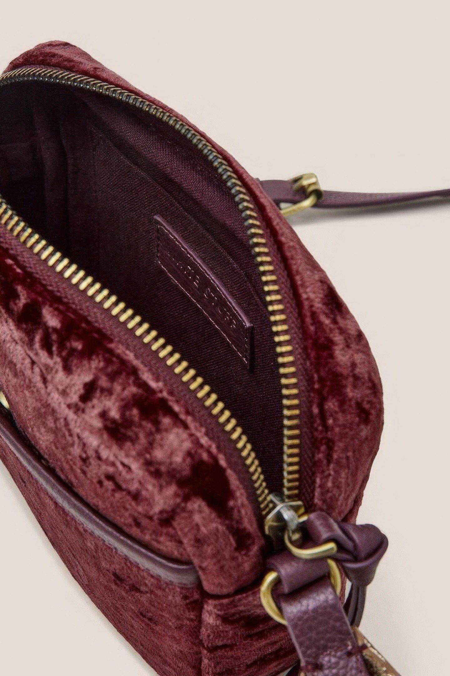 LEXI VELVET MINI CAMERA BAG DARK PLUM 5