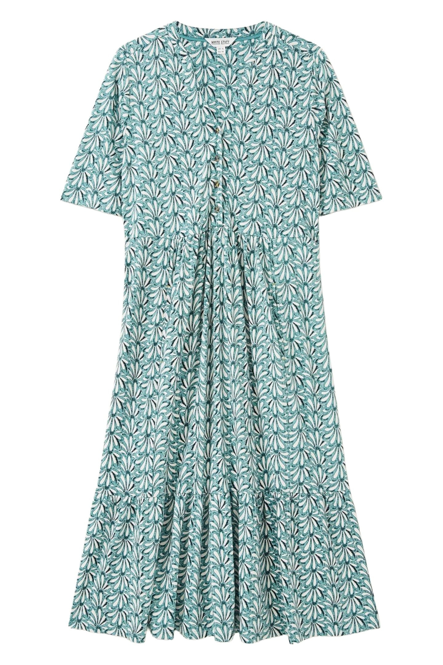 NAYA JERSEY DRESS TEAL PRINT 2