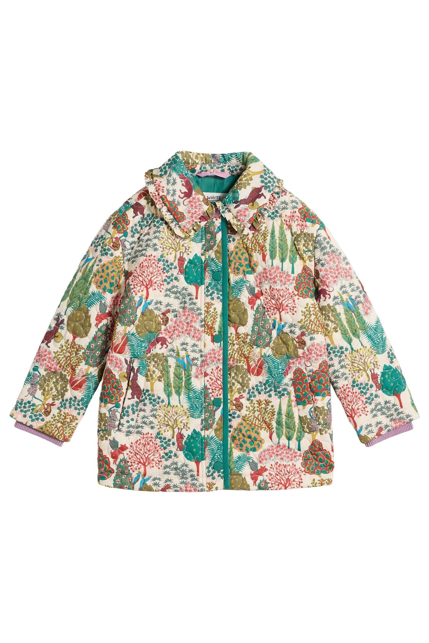 WOODLAND PRINT QUILTED COAT NATURAL MULTI 3