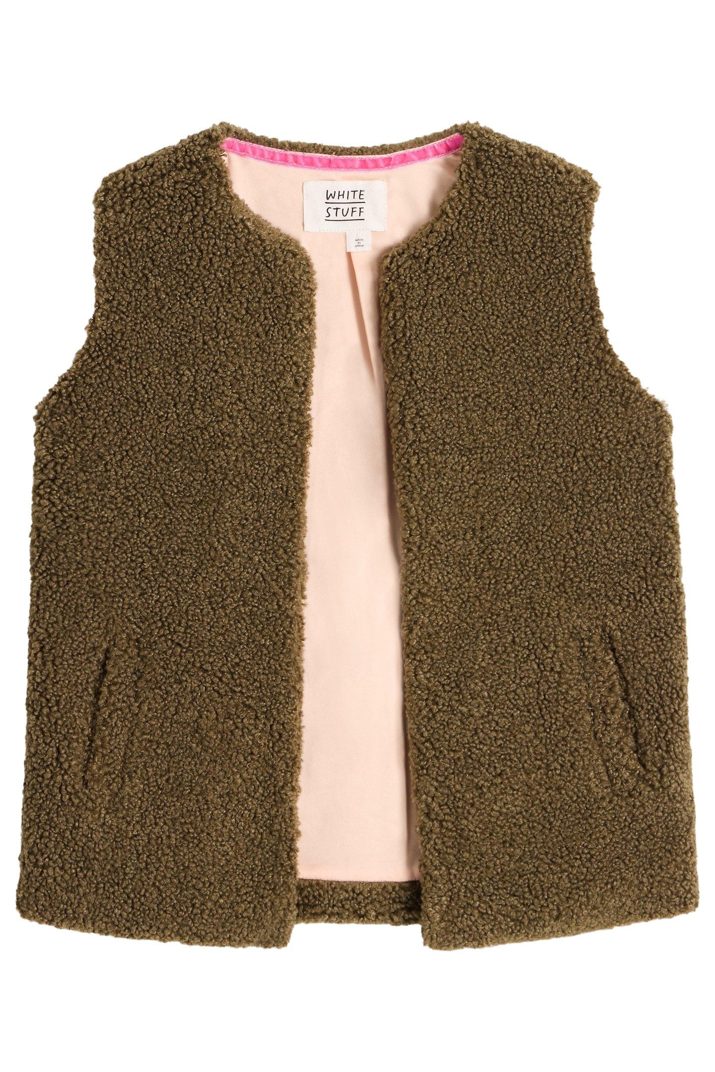 BORG GILET KHAKI GREEN 1