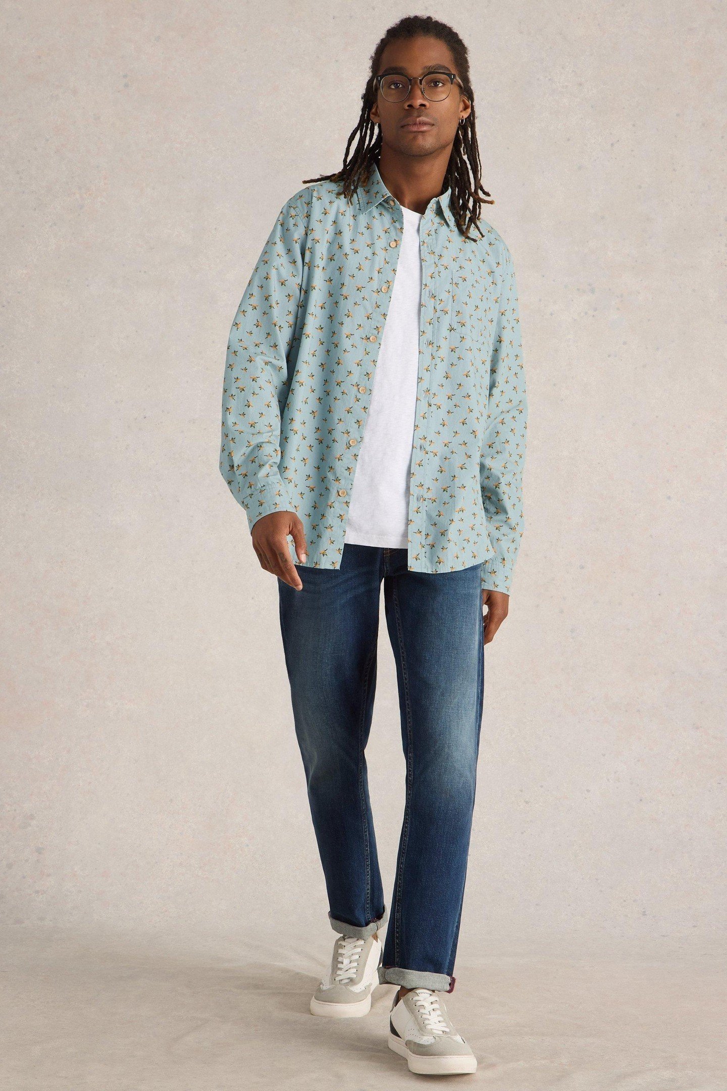 ORIGAMI PRINTED SHIRT BLUE PRINT 1