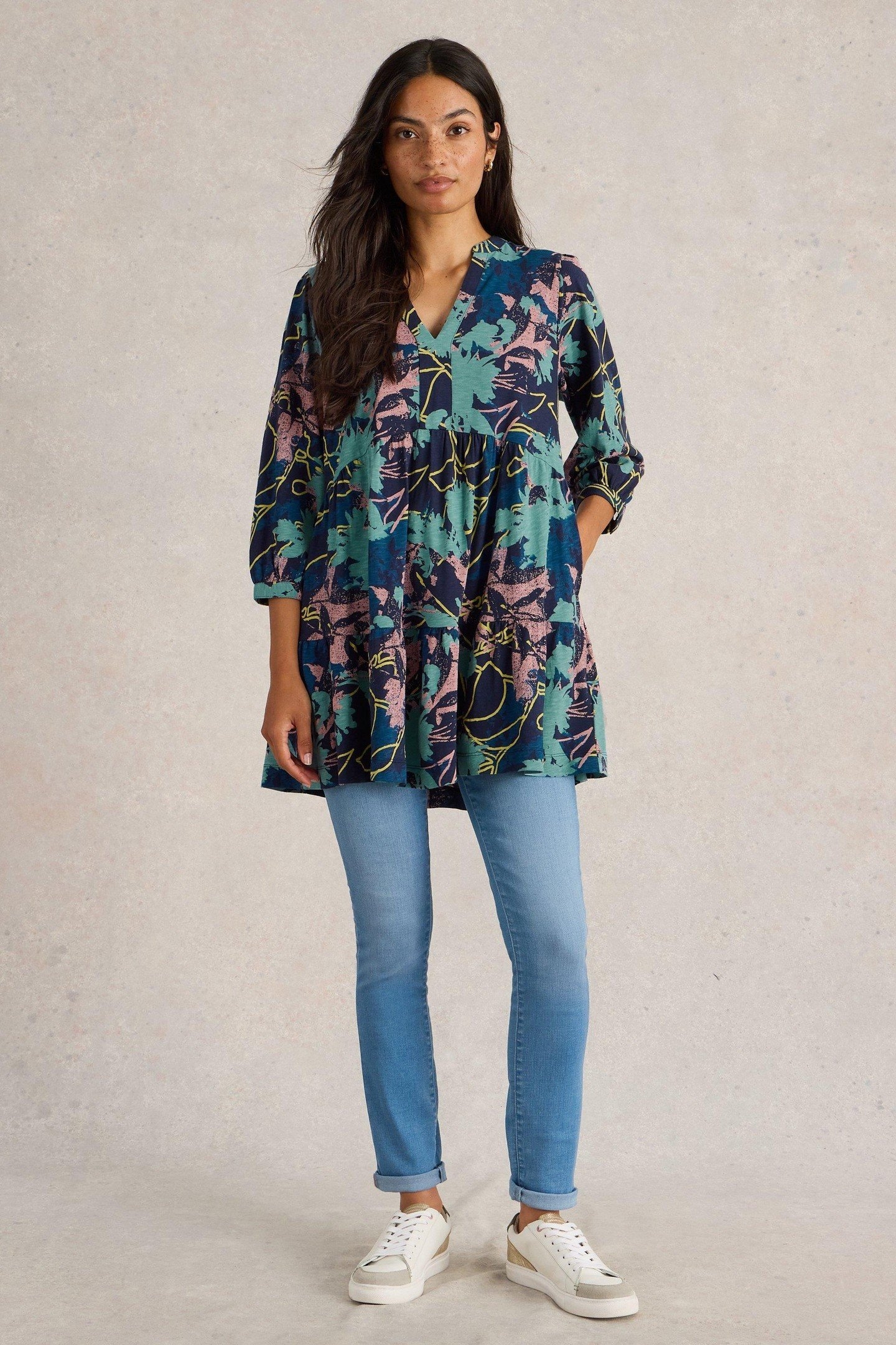 MARTA TUNIC NAVY PRINT 1