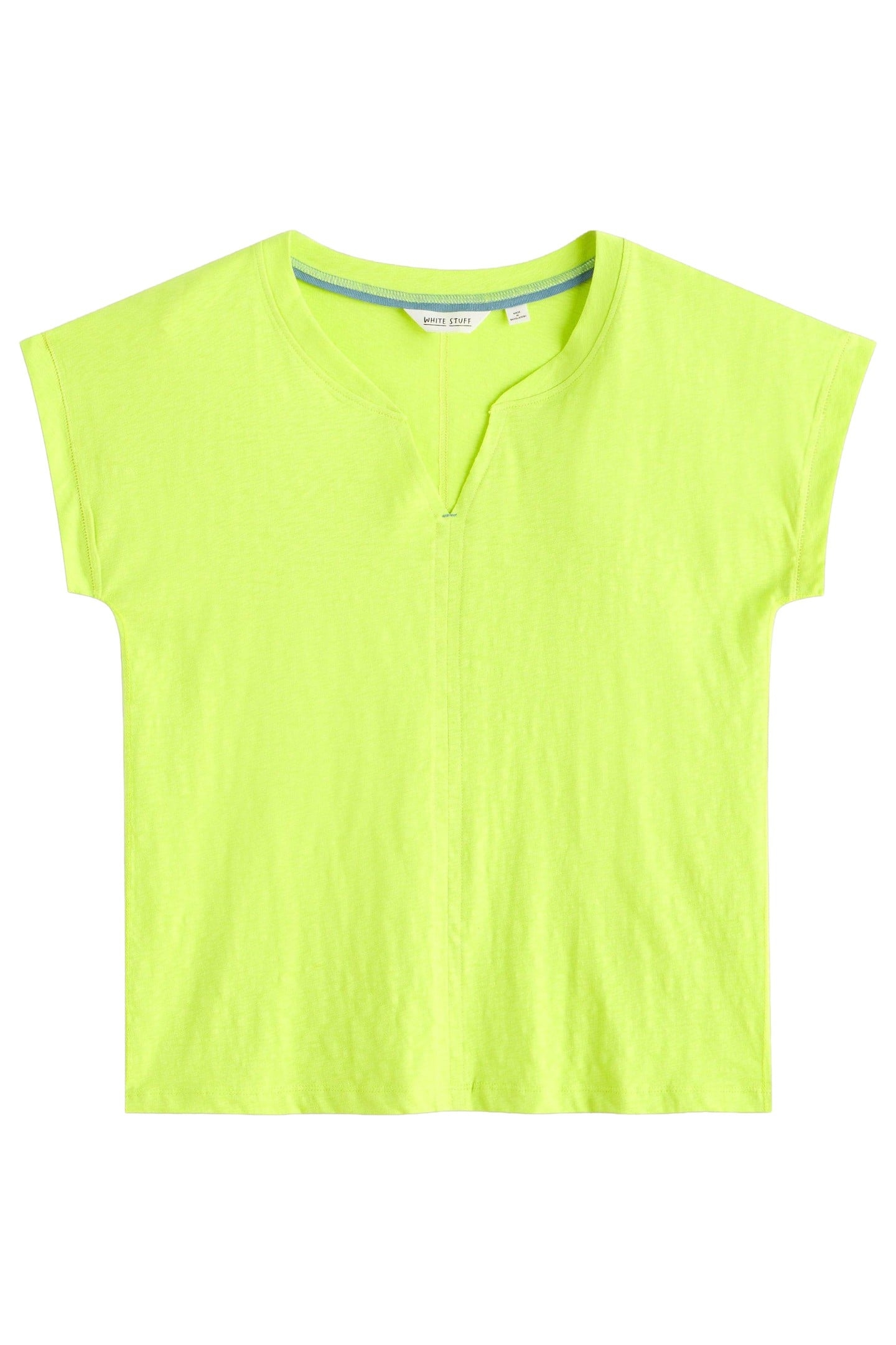 NELLY NOTCH NECK TEE BRIGHT YELLOW 3