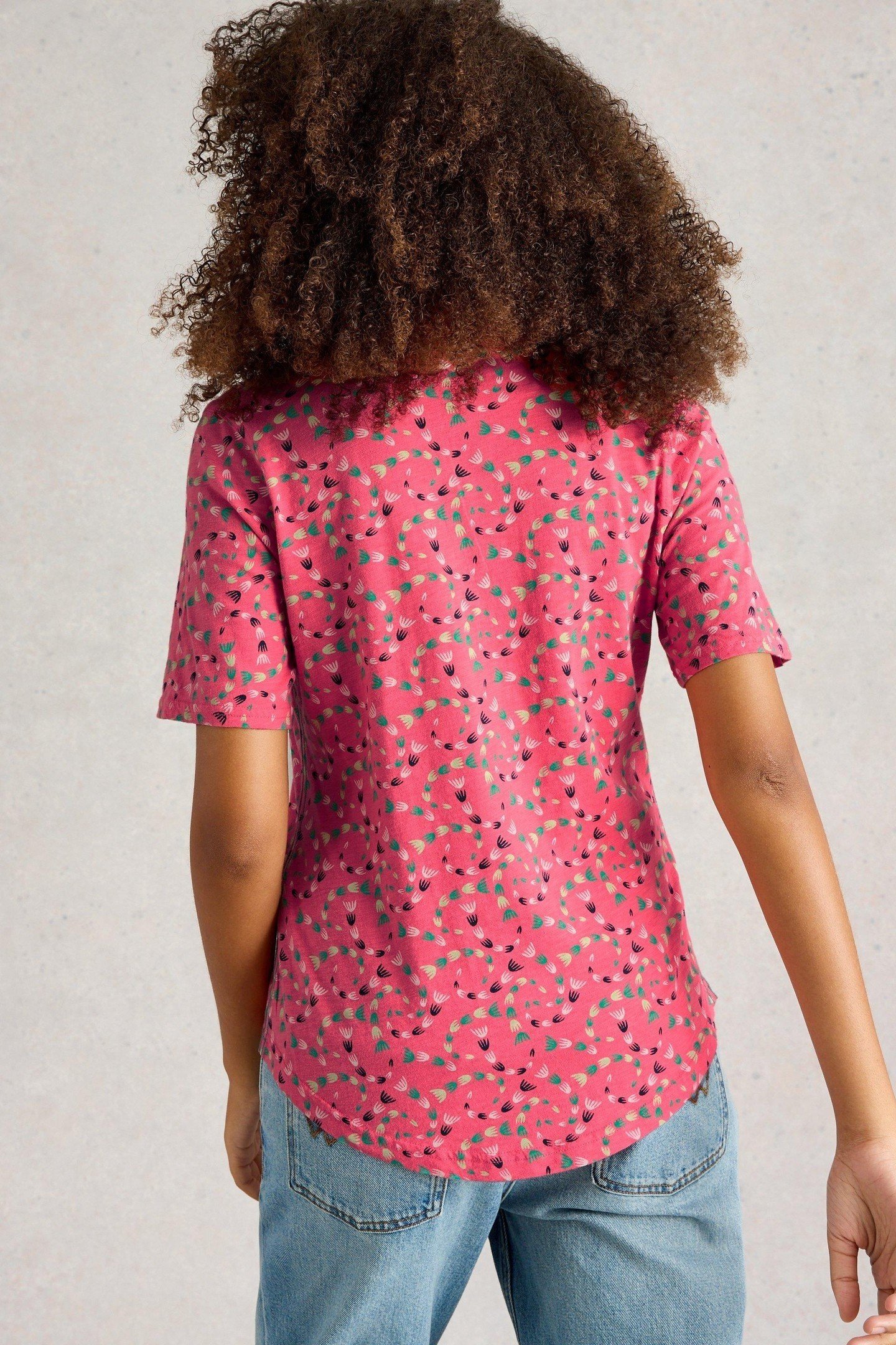 ANNIE SS JERSEY SHIRT CORAL PRINT 2