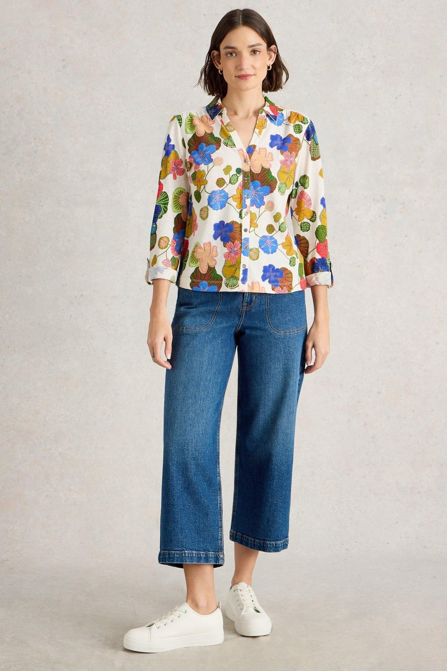 ANNIE JERSEY SHIRT IVORY PRINT 1