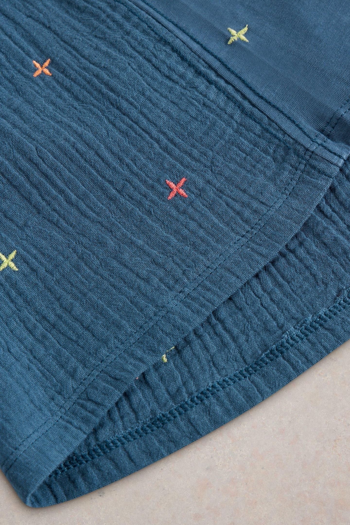 LUELLA EMBROIDERED TOP NAVY MULTI 4