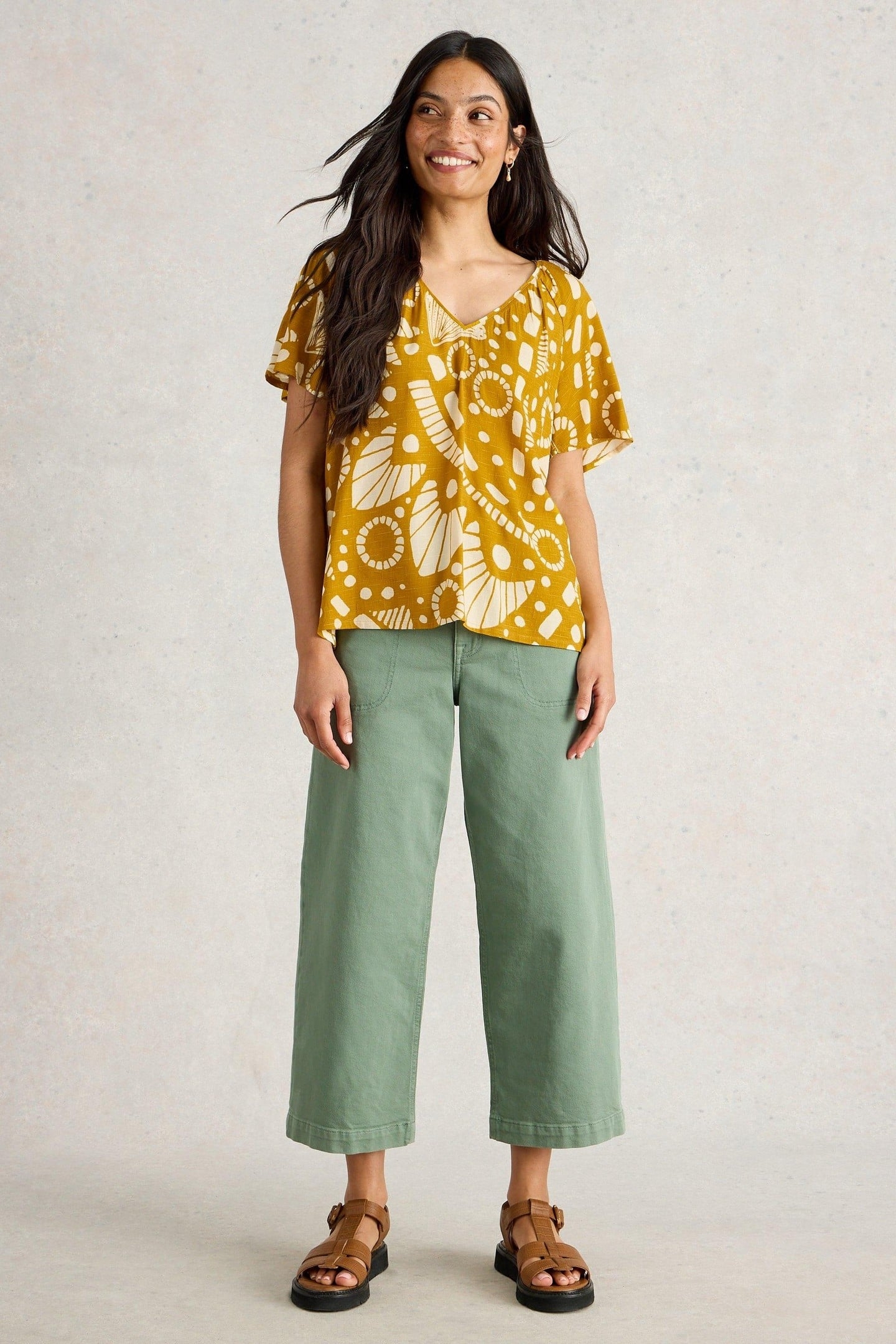 IMOGEN TOP CHARTREUSE PRINT 1