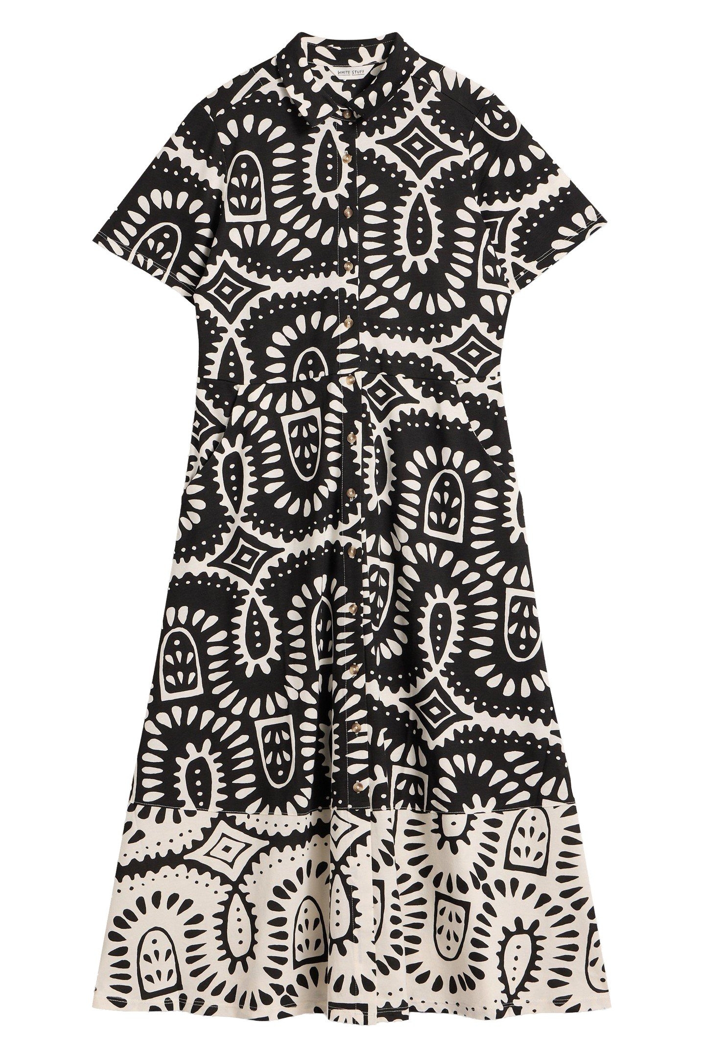 RUA JERSEY SHIRT DRESS BLACK PRINT 3