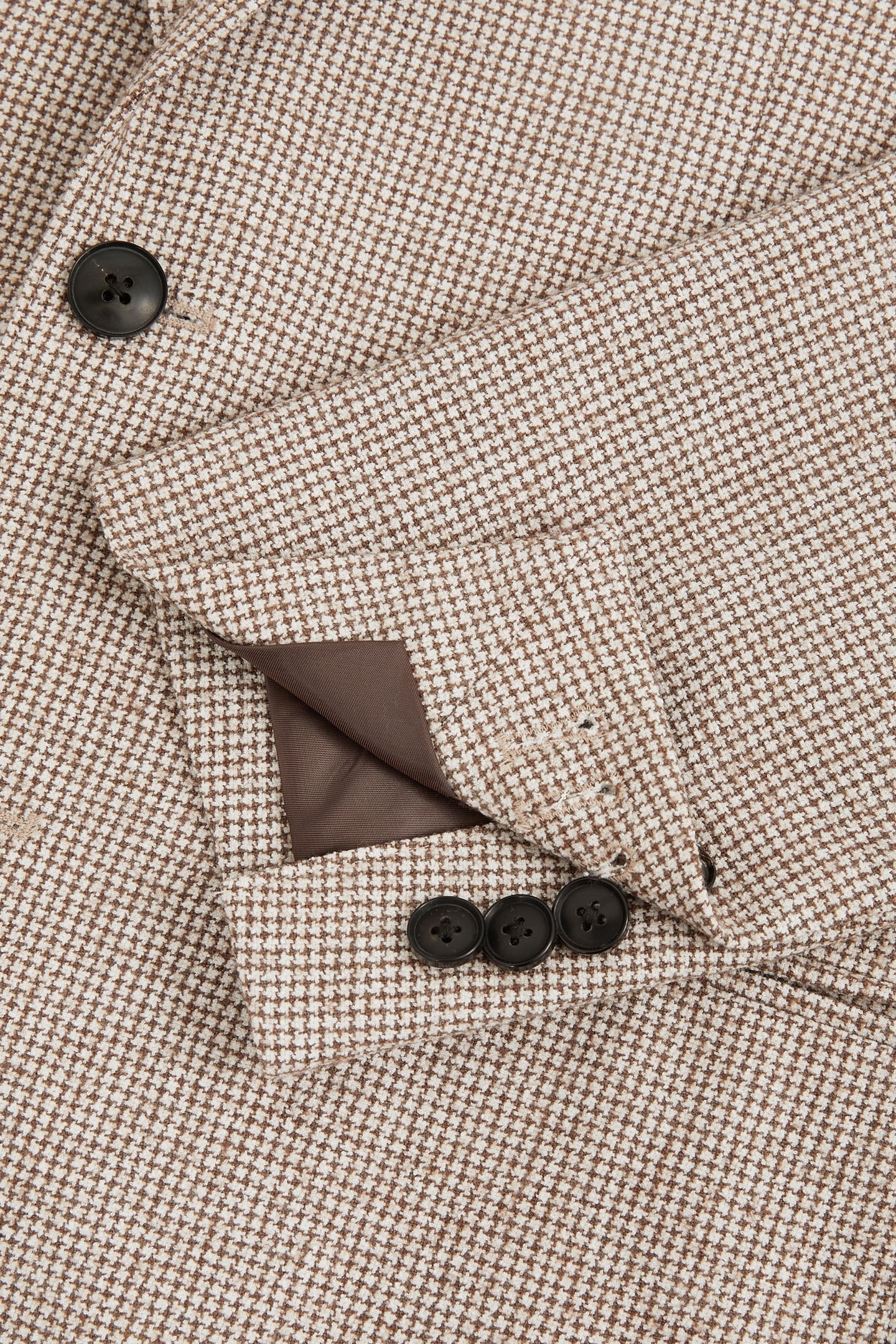 SB 2B NOTCH PUPPYTOOTH BLAZER TAUPE/OFF WHITE 8