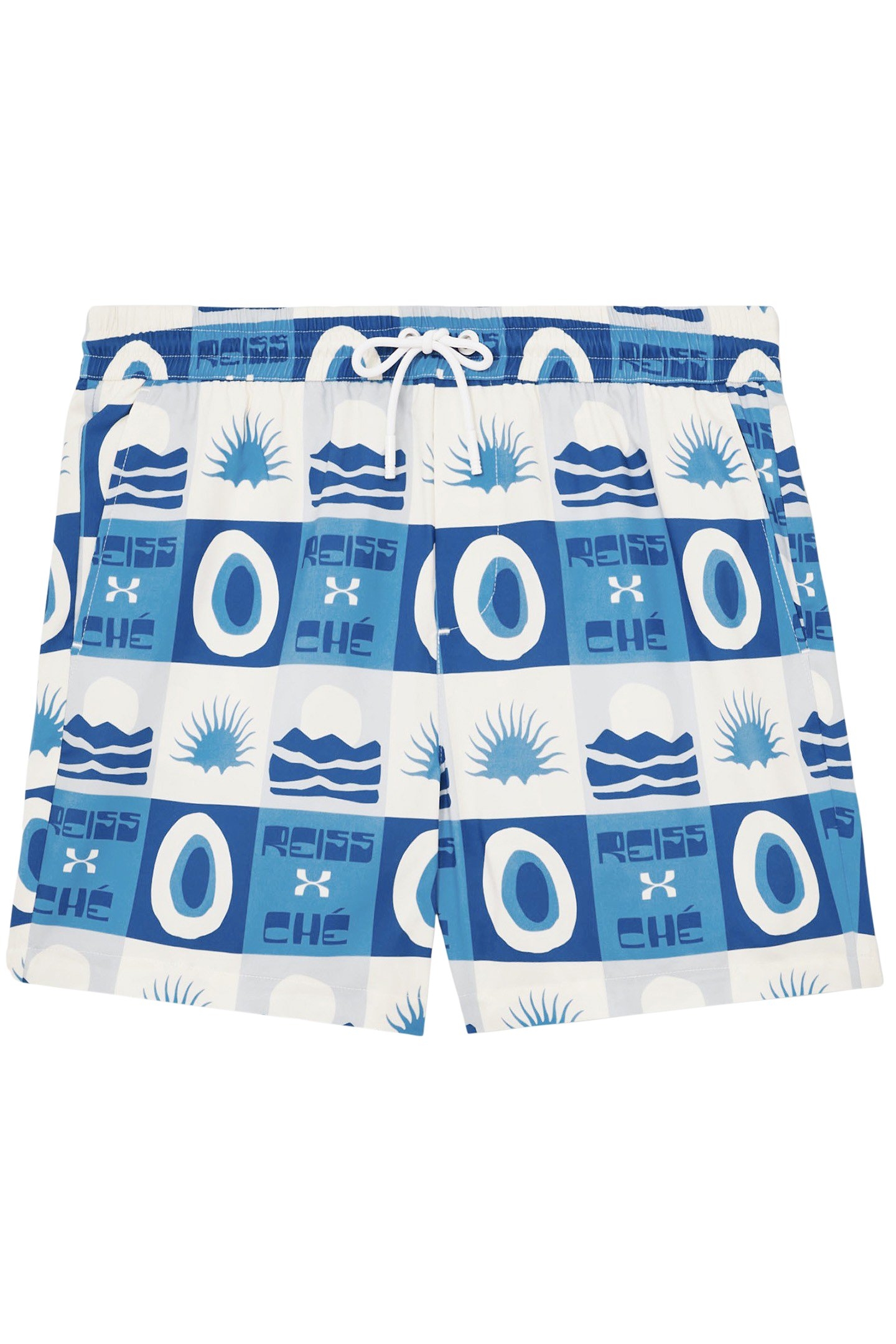 DRAWSTRING TILE SUNSET PRINT SWIMSHORT BLUE MULTI 4