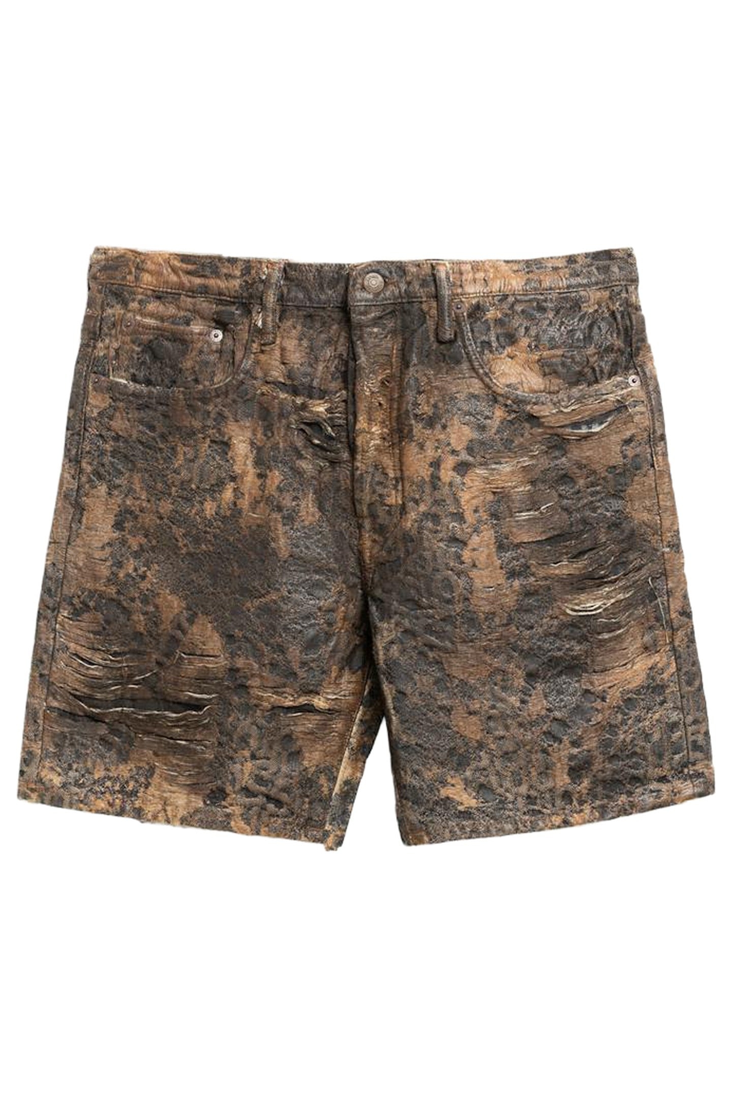 ACNE STUDIOS – DENIM MONOGRAM SHORTS BROWN 1