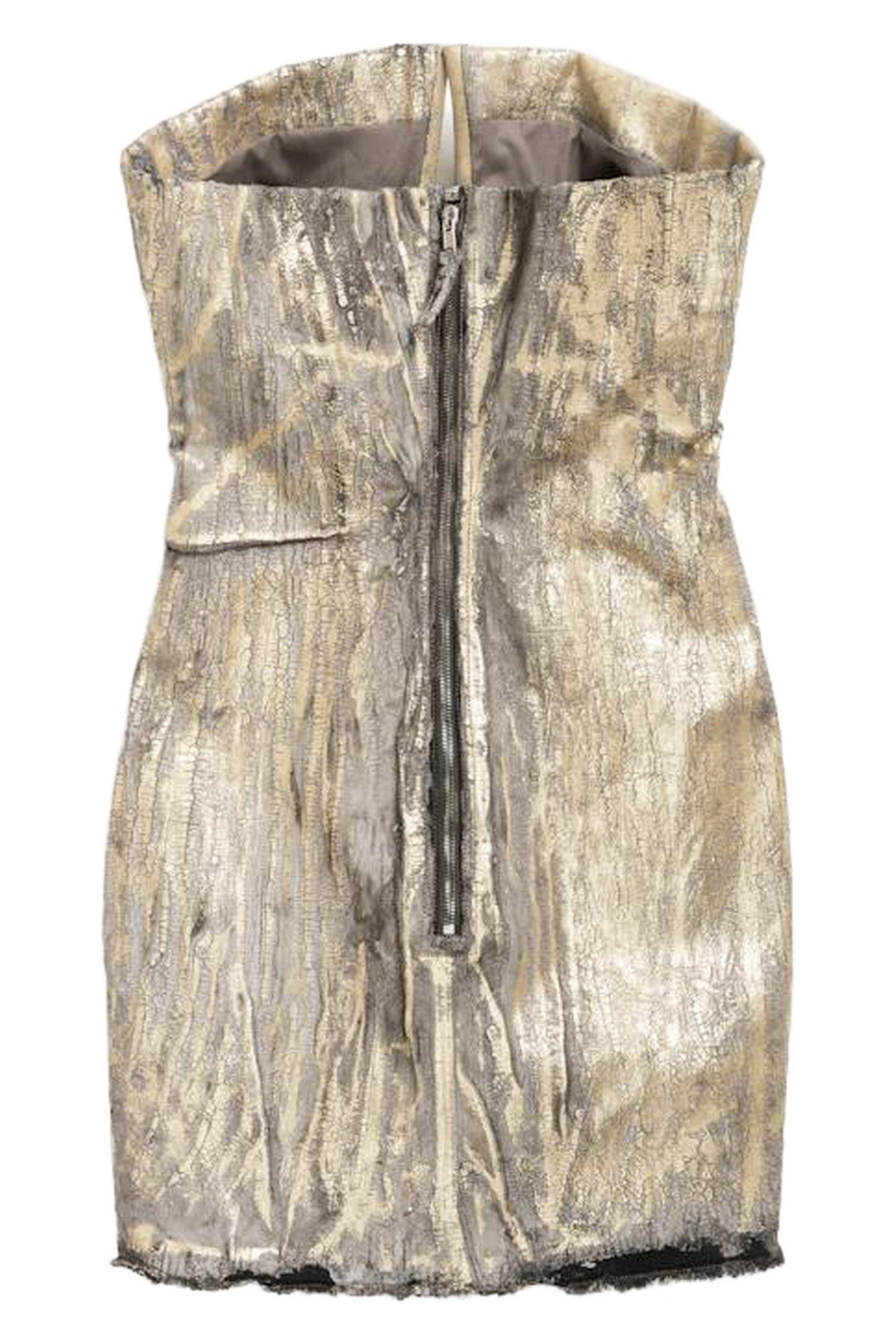 RICK OWENS – PRONG DENIM MINIDRESS GOLD 2