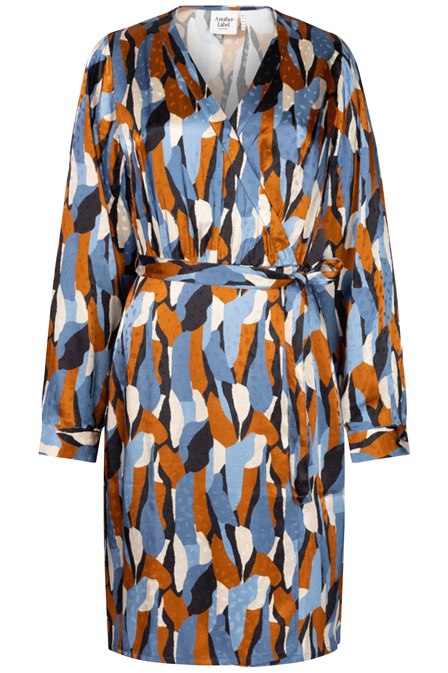 CLAUDIA DRESS LONG SLEEVE BLUE HORIZON CHARCOAL 1