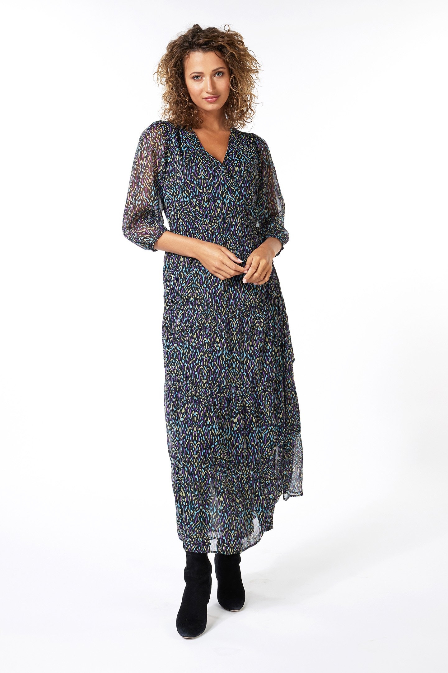 DRESS LAYERED WRAP OVER MAGICAL EARTH PRINT 1
