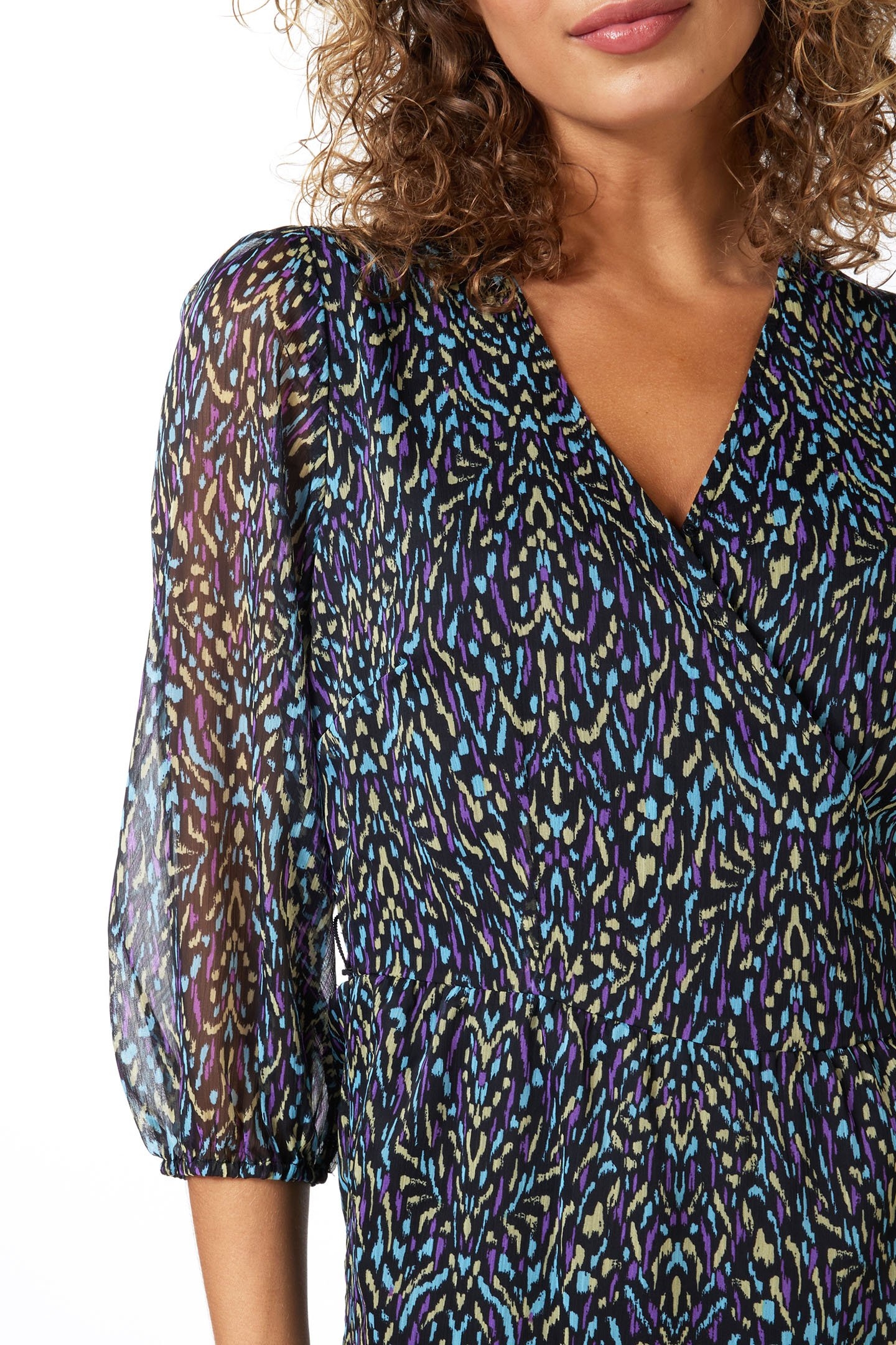 DRESS LAYERED WRAP OVER MAGICAL EARTH PRINT 8