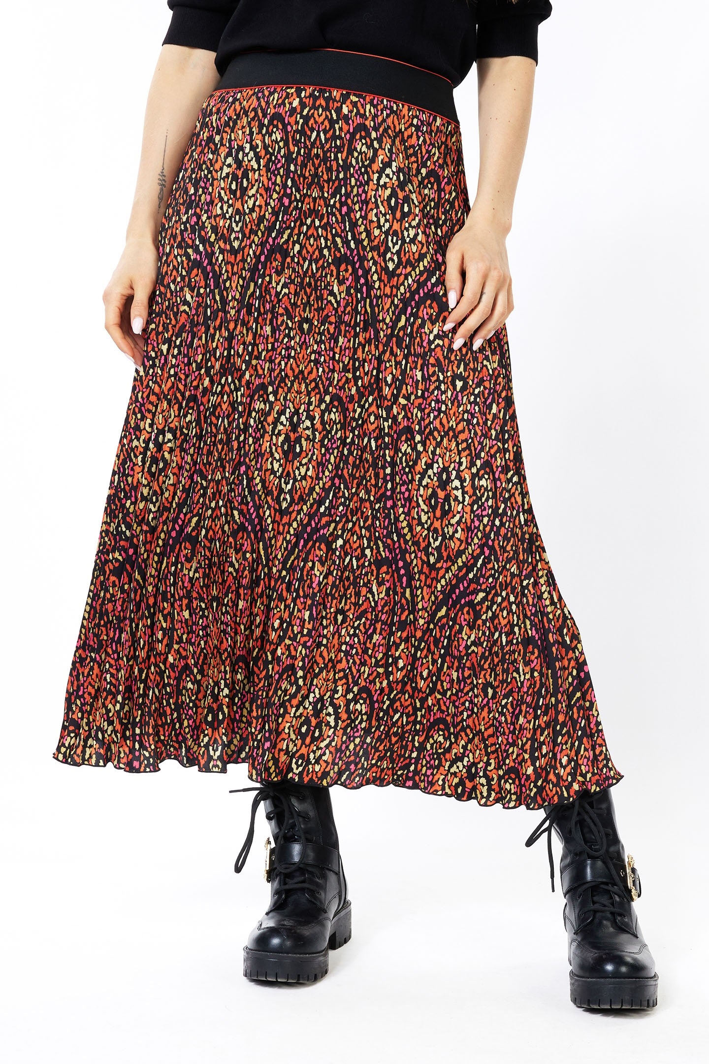 SKIRT PLISSE SATEEN REWILDING PRINT 1