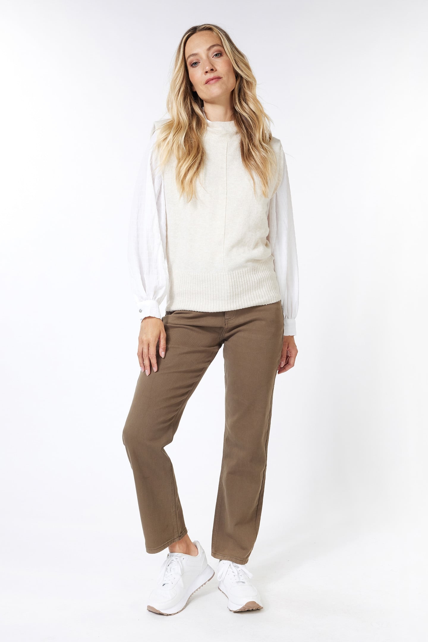 TROUSERS COLORED DENIM STRAIGHT FIT ARMY GREEN 2