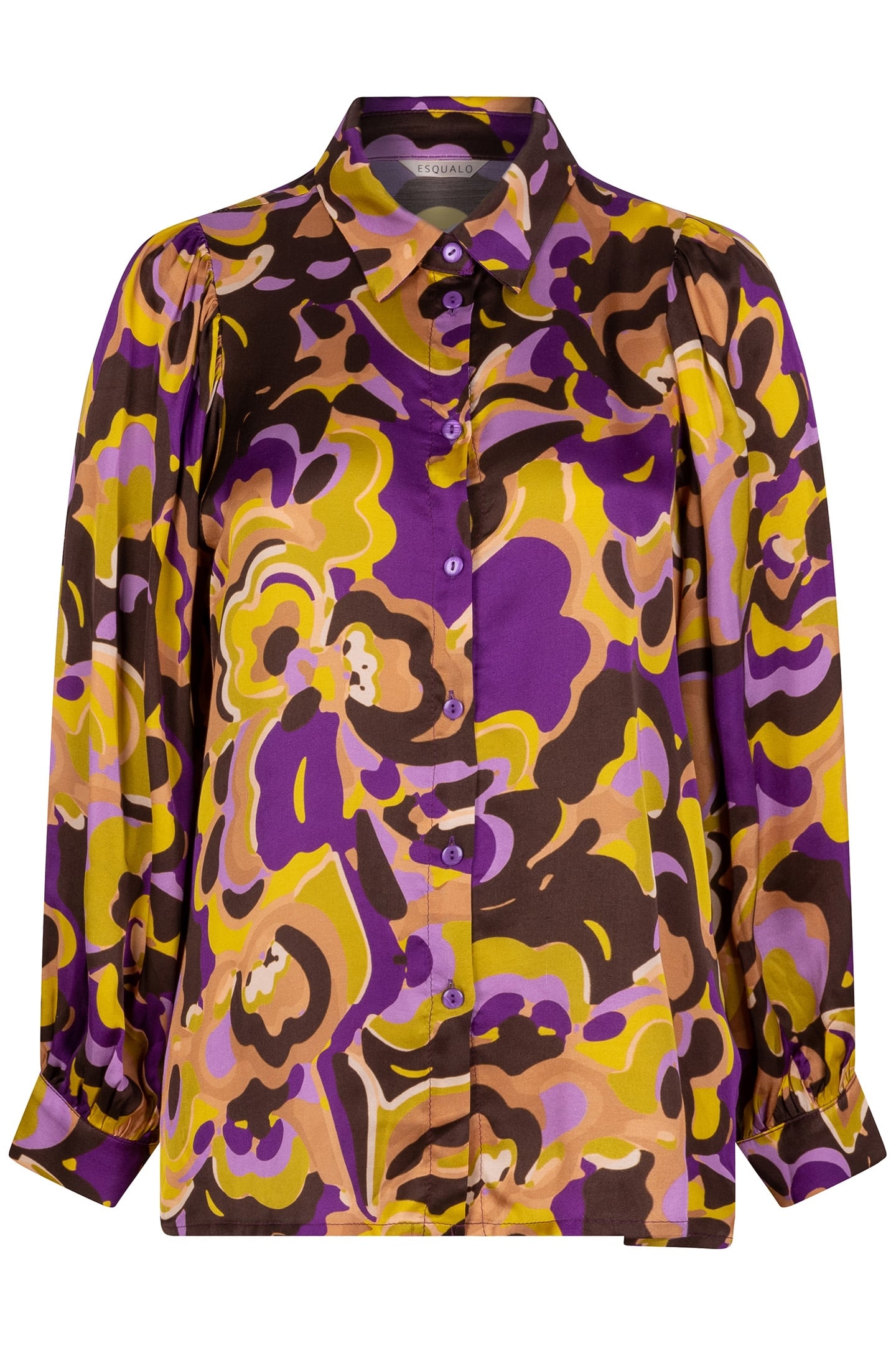 BLOUSE PUFF SLV FANCY EARTH PRINT 6