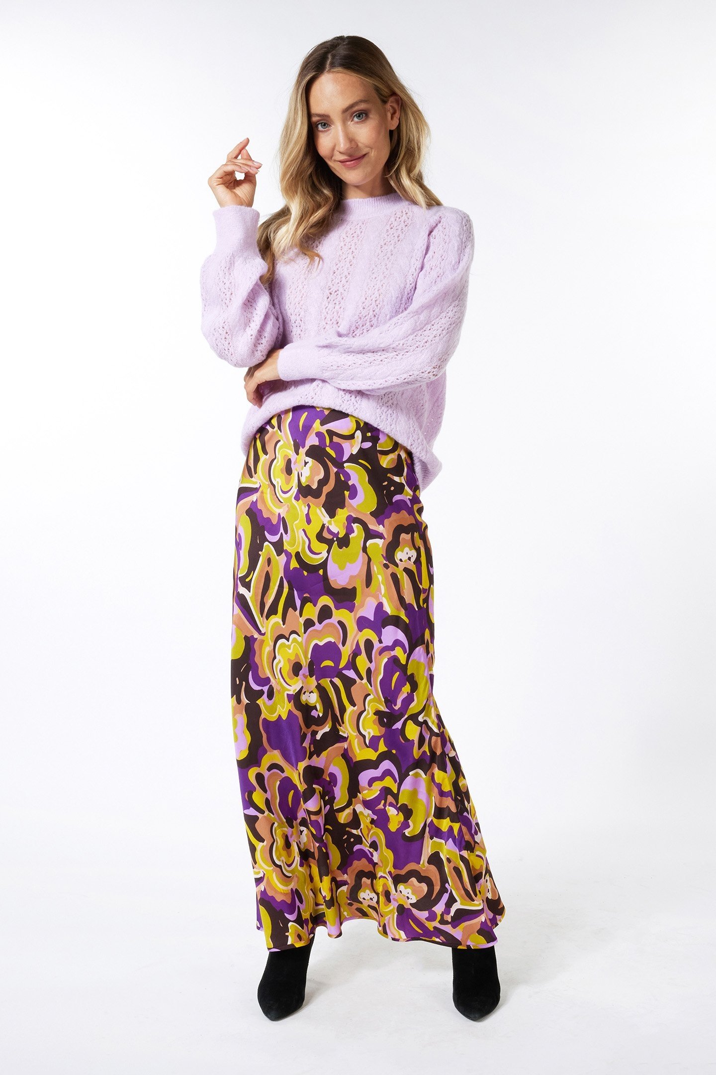 SKIRT LONG FANCY EARTH PRINT 2