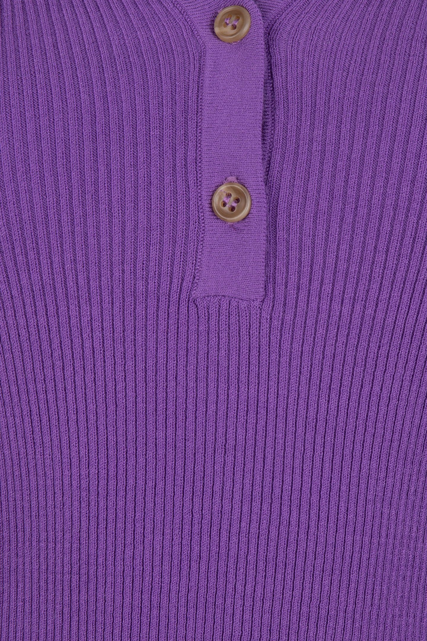 SWEATER POLO COLLAR LONG SLVE DEEP LAVENDER 7