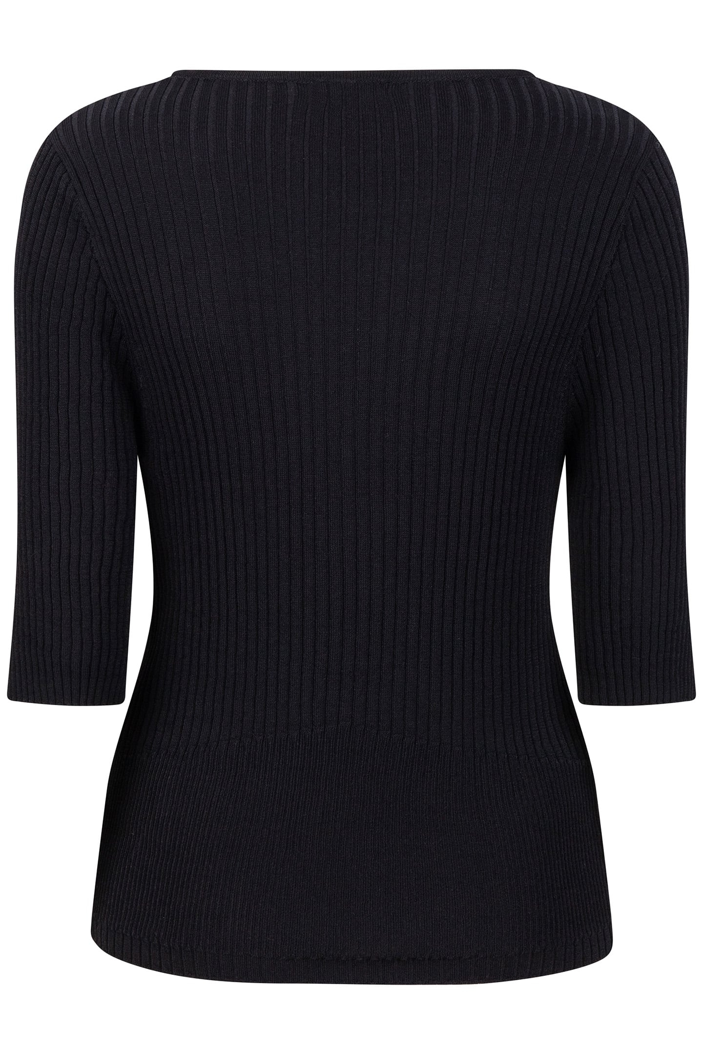 TOP KNITTED MIXED RIB BLACK 6