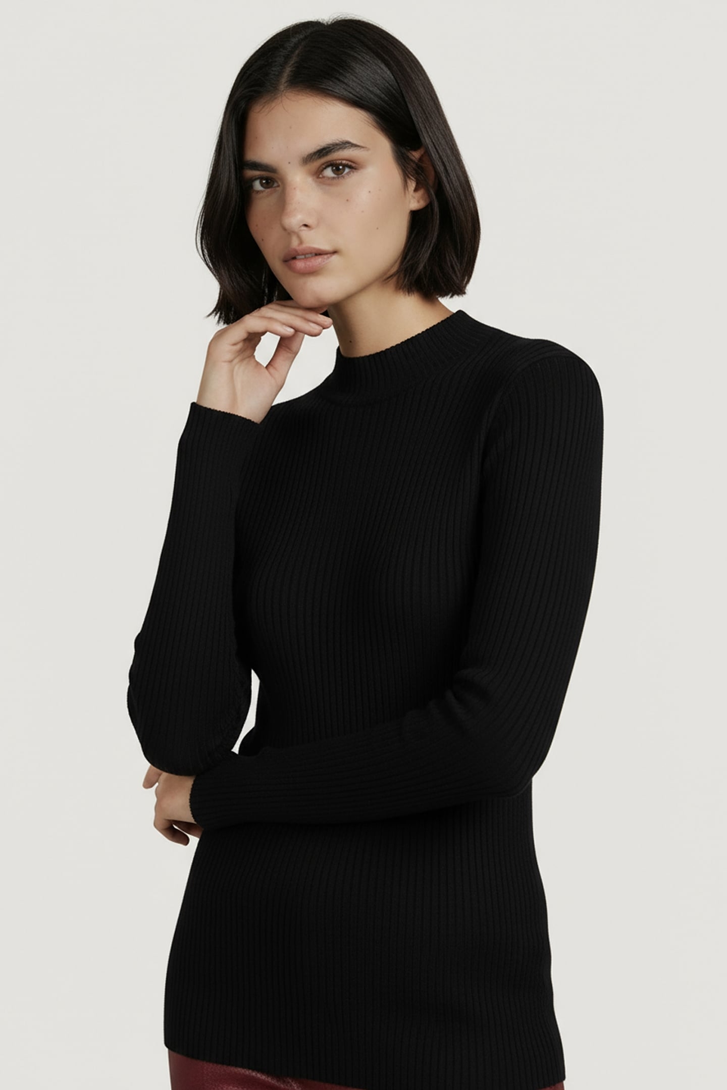 TOP RIB LONG SLVE BLACK 1