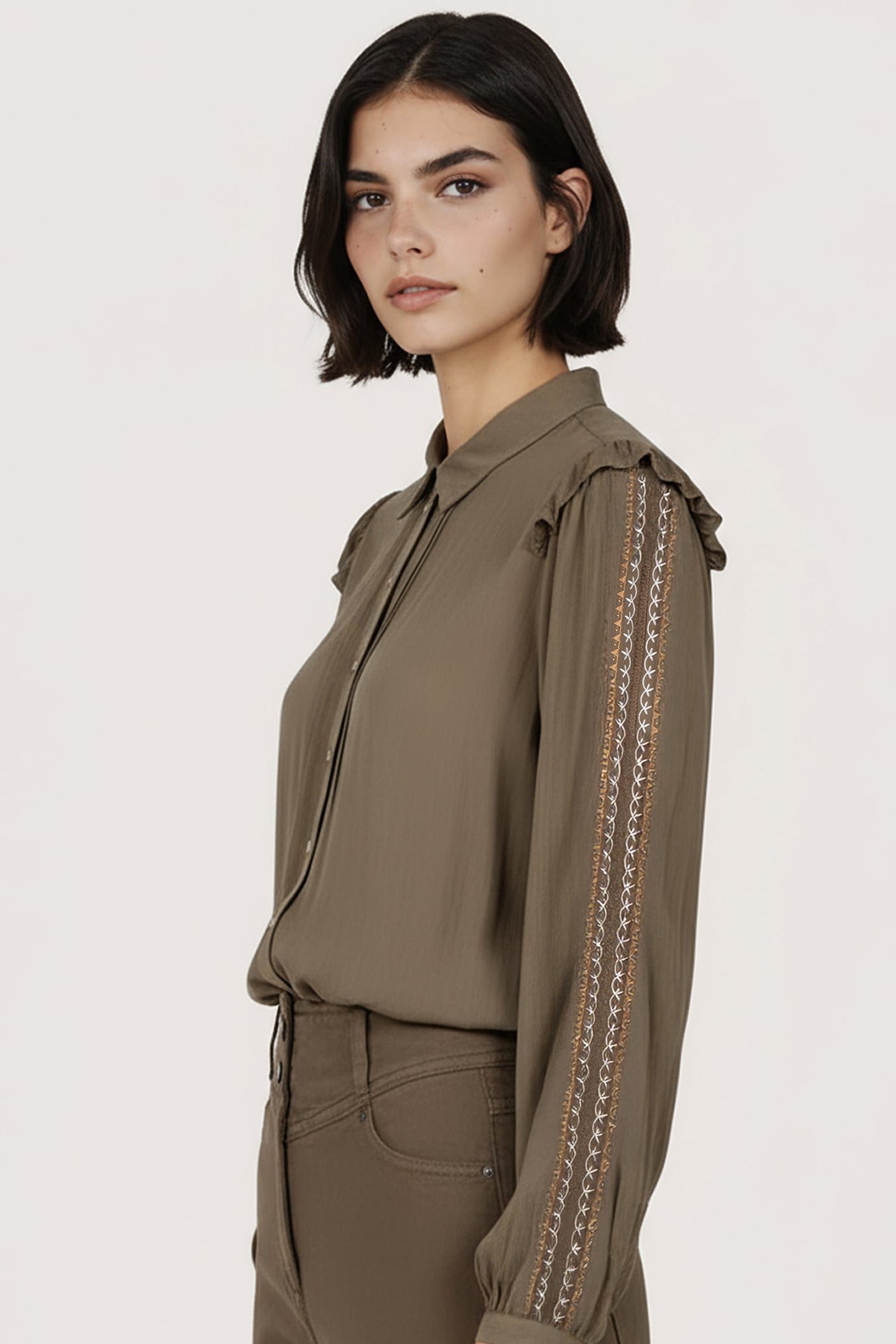 BLOUSE EMBROIDERY ARMY GREEN 2