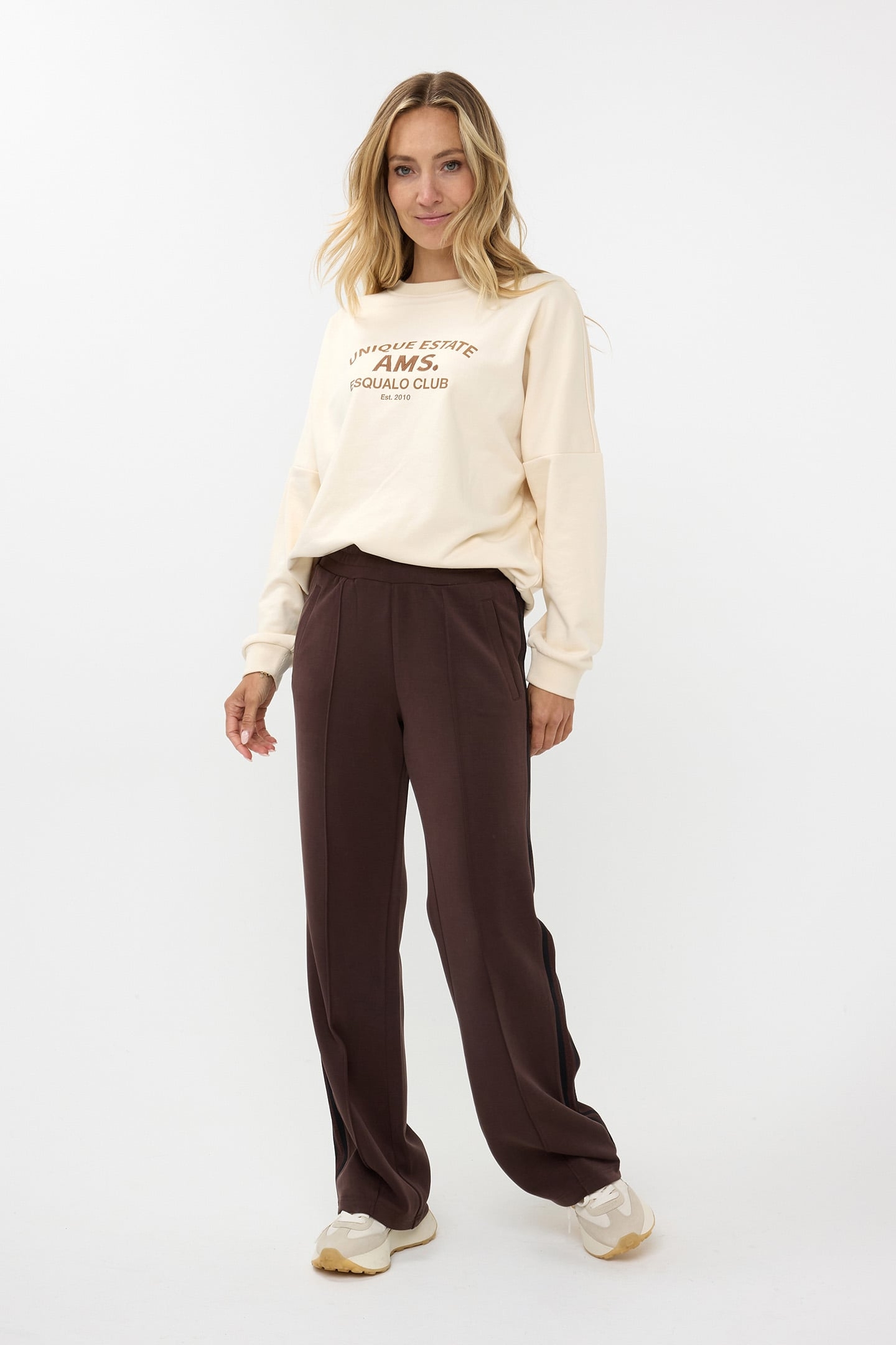 TROUSERS LUREX TAPE MODAL CHOCOLATE 2