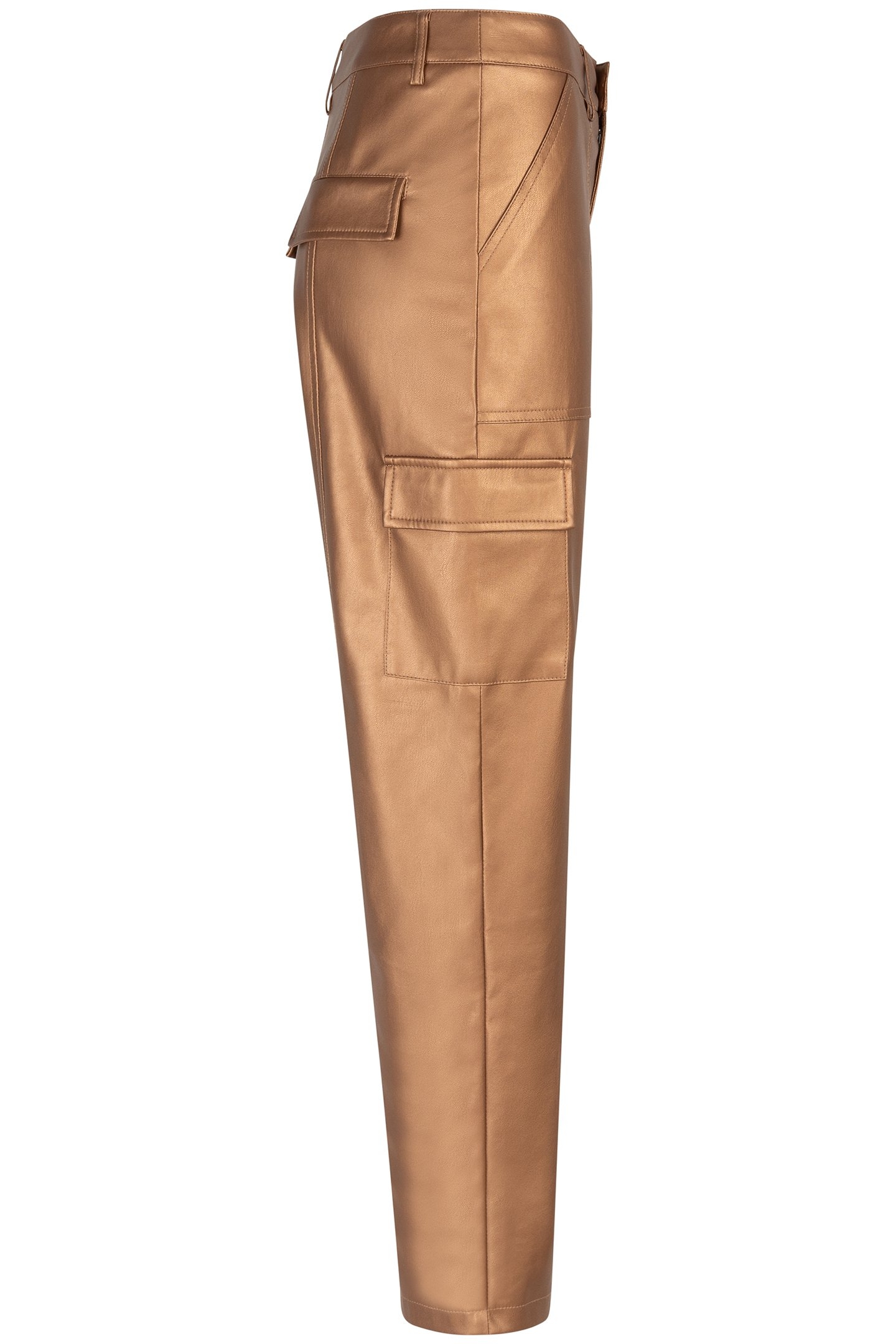 TROUSERS CARGO VEGAN LEATHER BRANDY 7