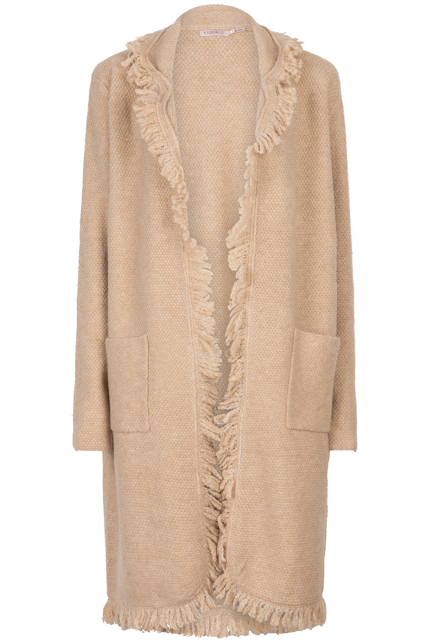 CARDIGAN LONG FRINGES SAND 4