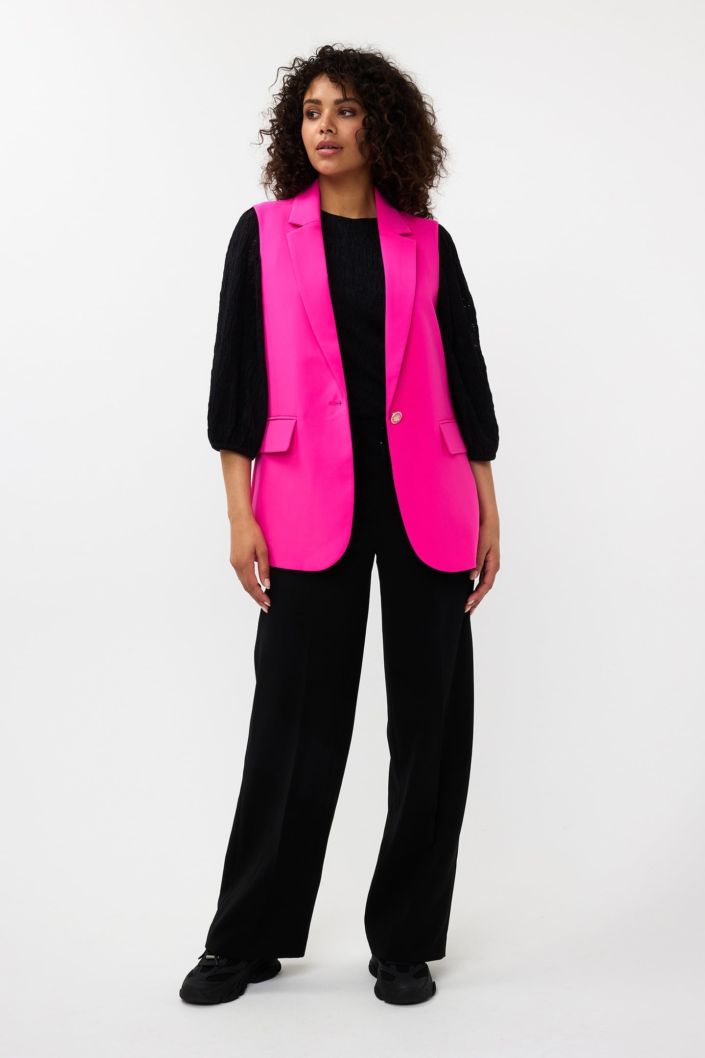 GILET LONG CITY NEON CERISE 2