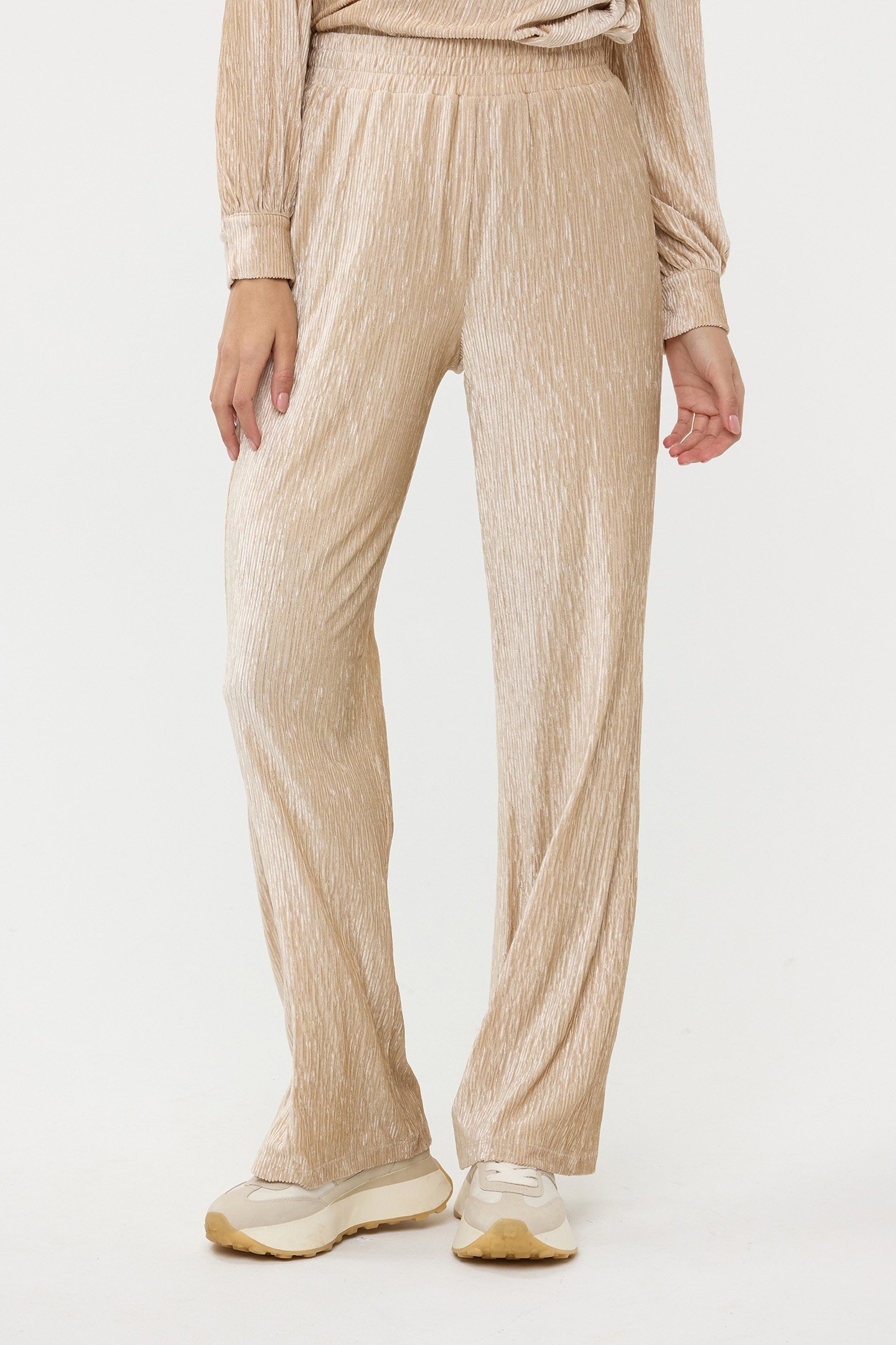 TROUSERS CRINKLED VELVET SAND 1