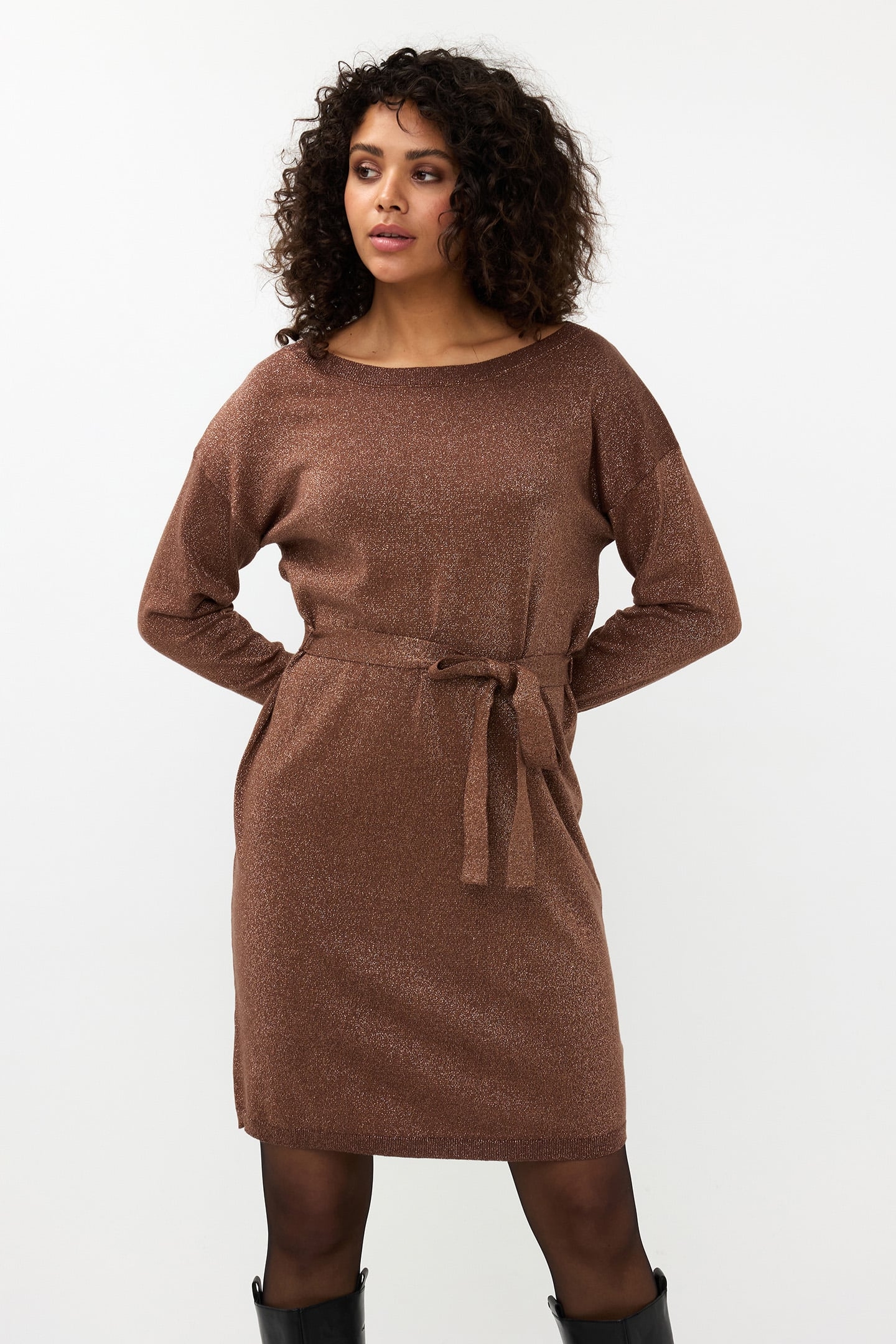 DRESS WIDE LUREX BRANDY 1