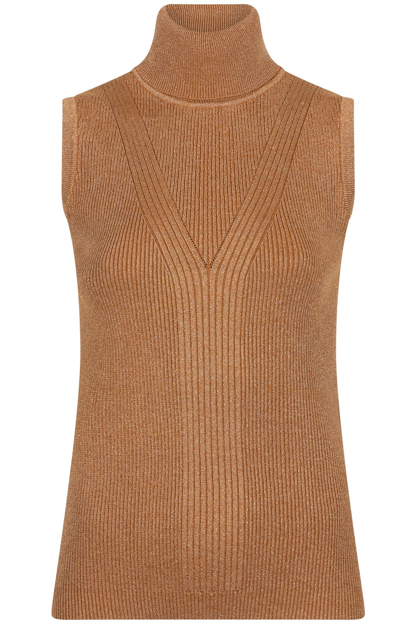 TOP SLV/LSS COL LUREX CARAMEL 4