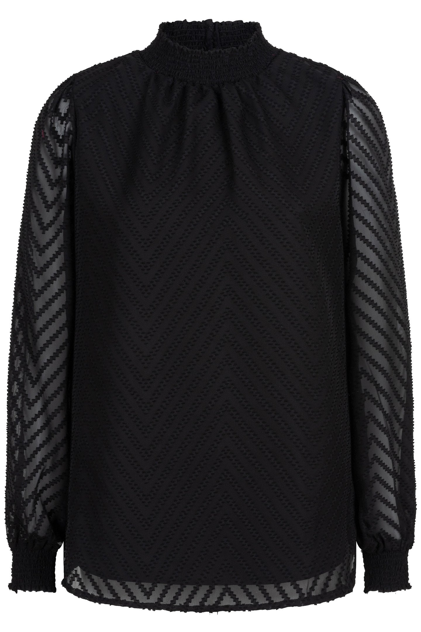 BLOUSE ALLOVER ZIGZAG PLUMETIS BLACK 4