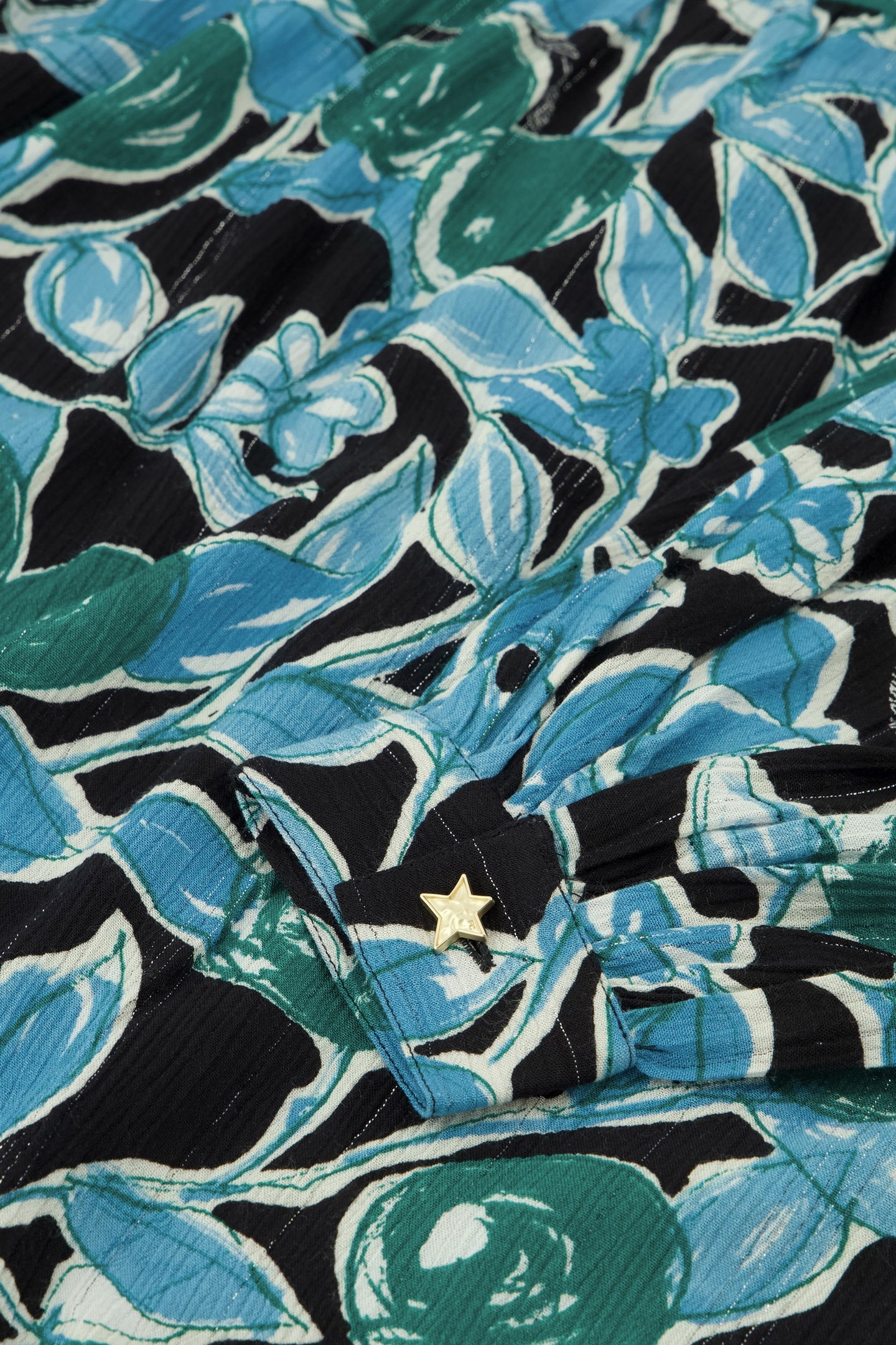 RESA BLOUSE BLACK/BOTTLE GREEN 6