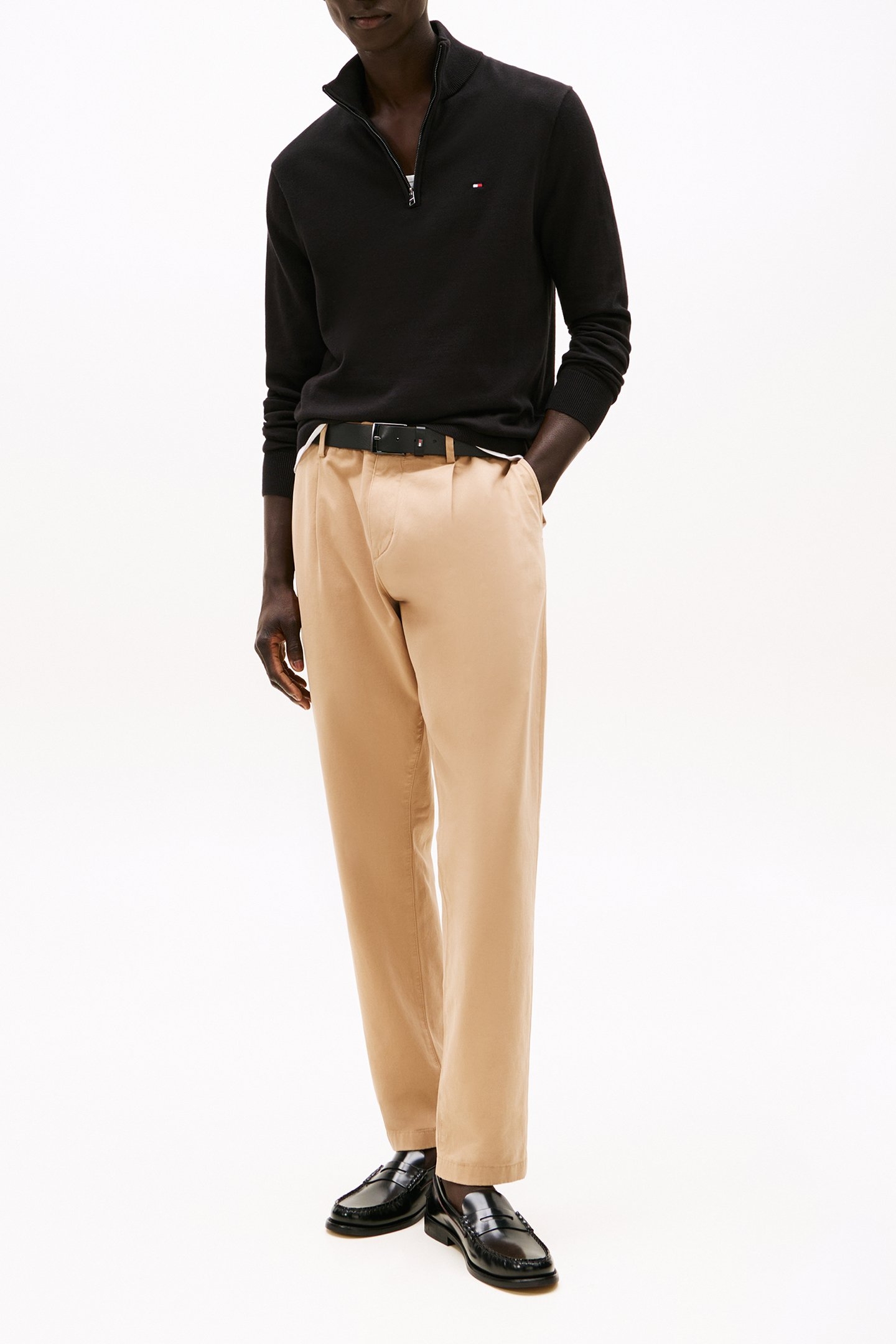 ESSENTIAL COTTON ZIP JUMPER BLACK 2